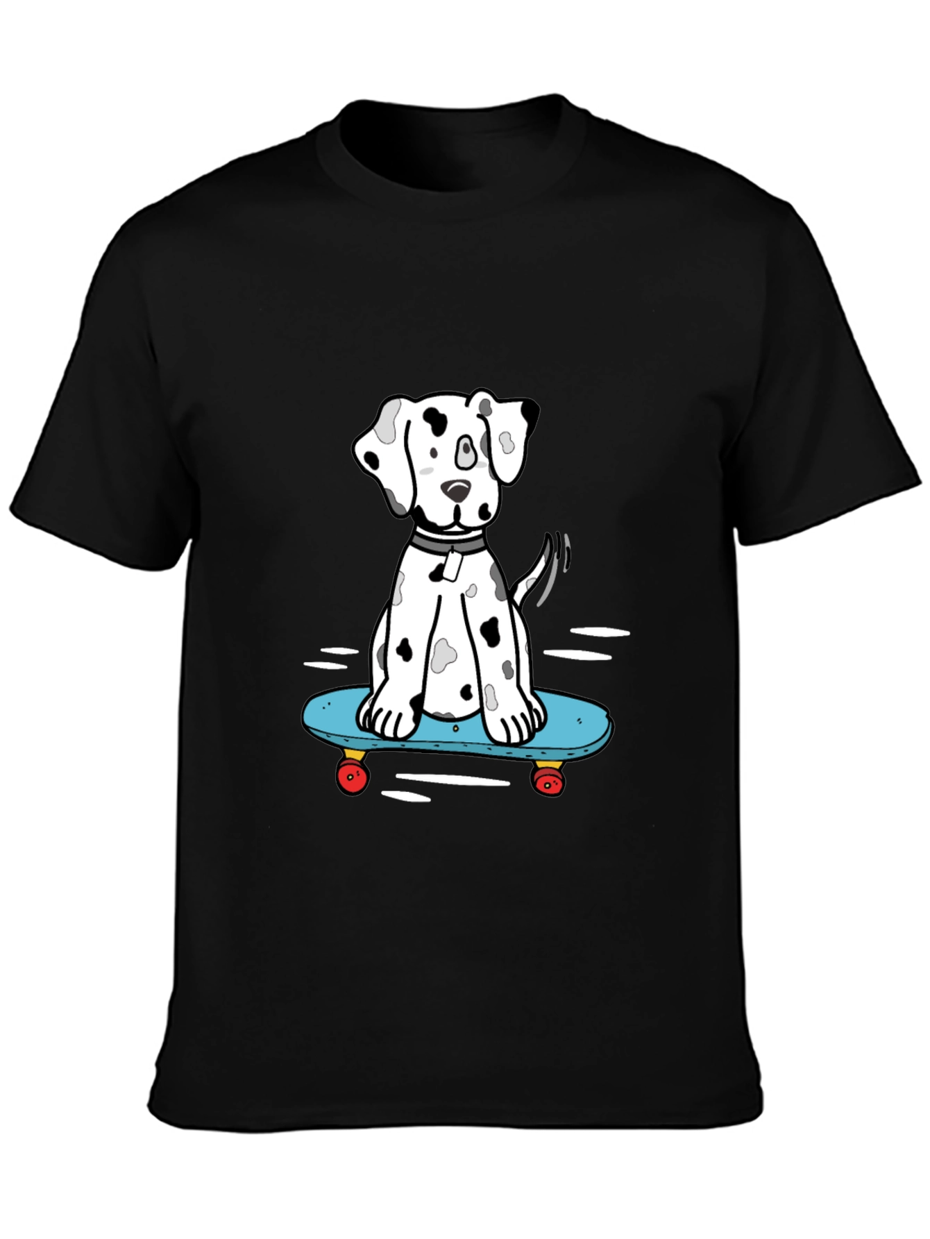 Skateboarding Dalmatian T-Shirt – Funny Dog Skate Graphic Tee