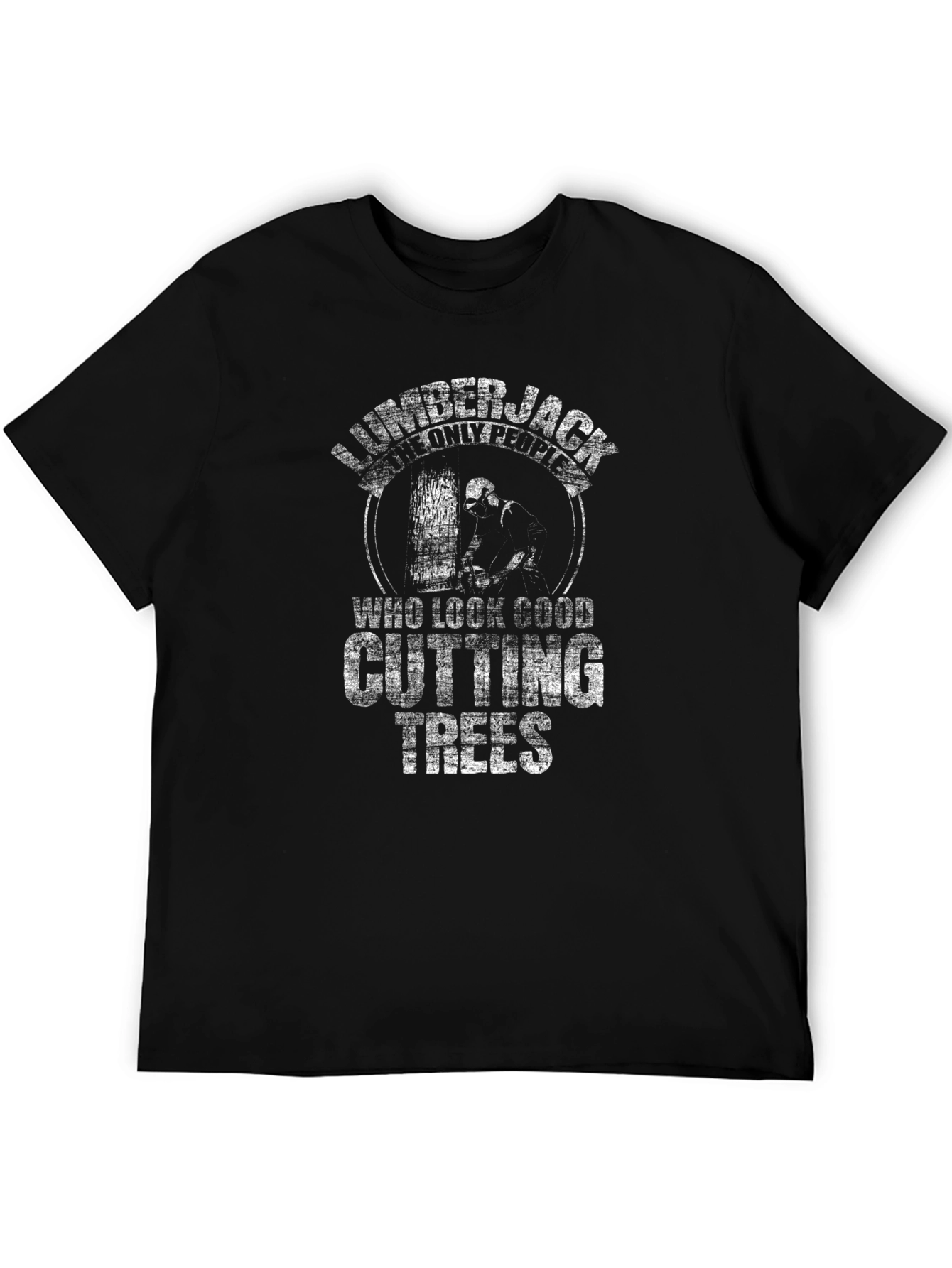 Lumberjack Cutting Trees Graphic T-Shirt