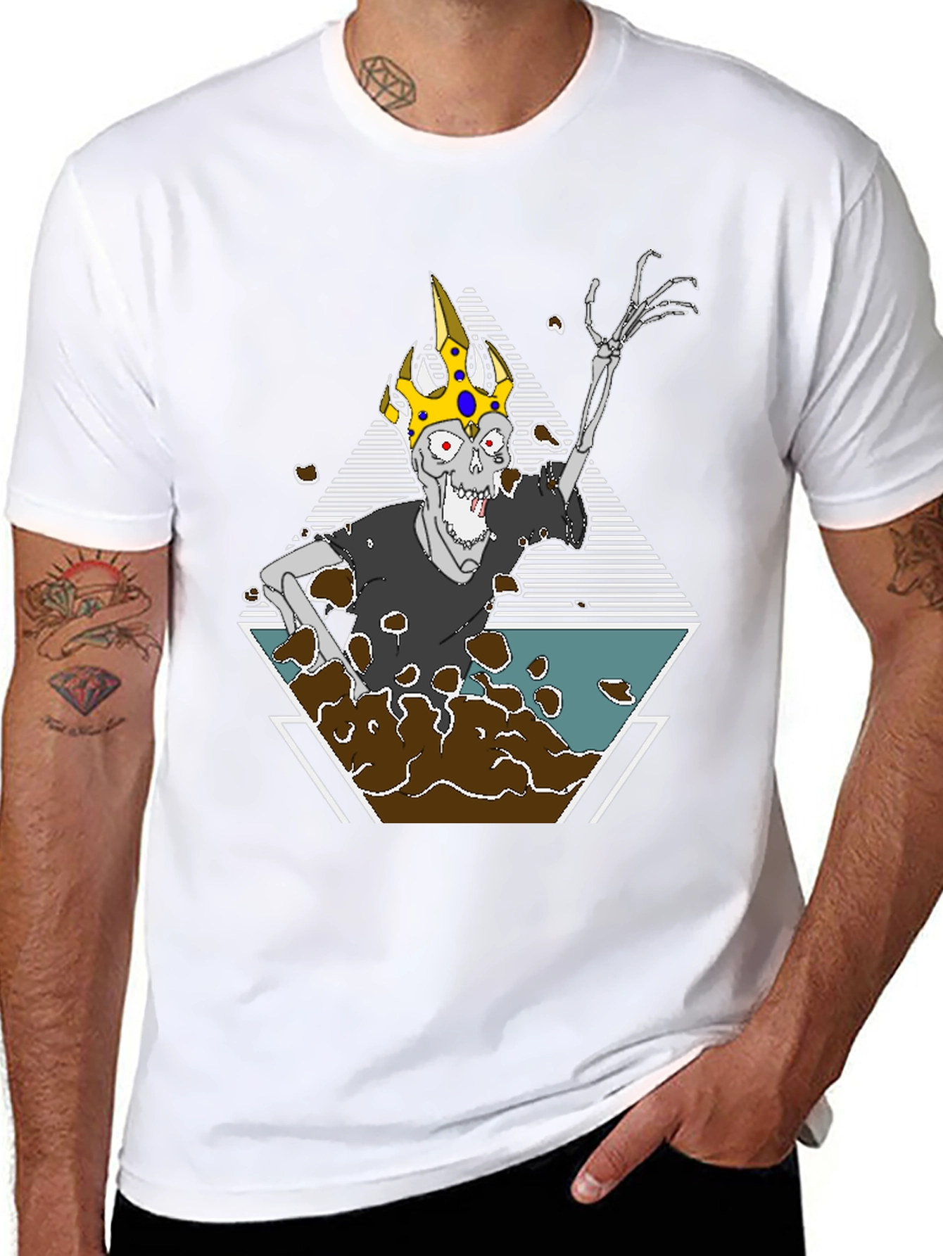 Undead King Graphic Tee - Black Cotton Blend