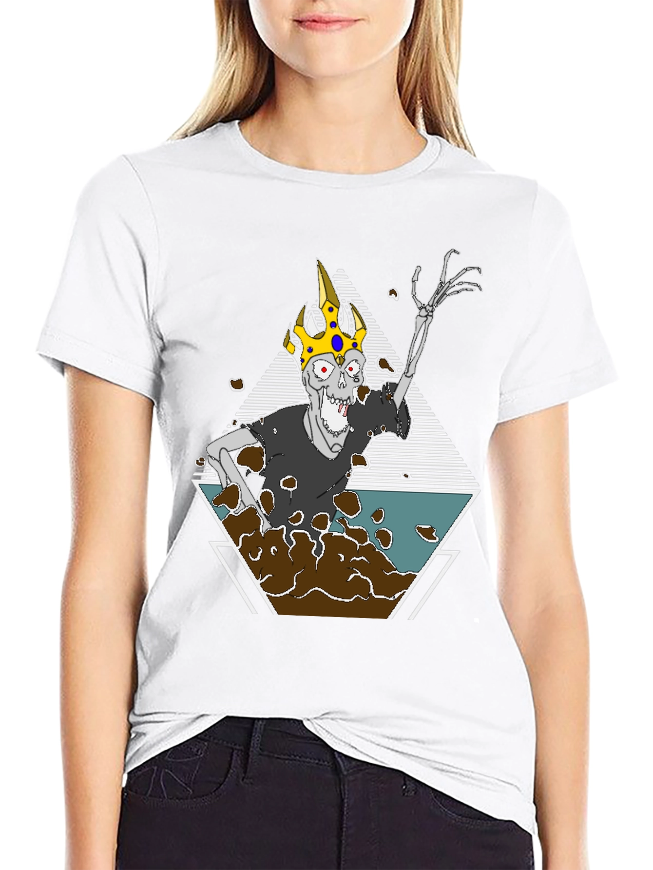 Undead King Graphic Tee - Black Cotton Blend