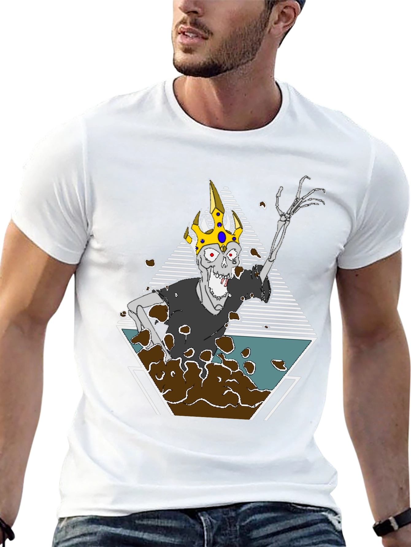 Undead King Graphic Tee - Black Cotton Blend