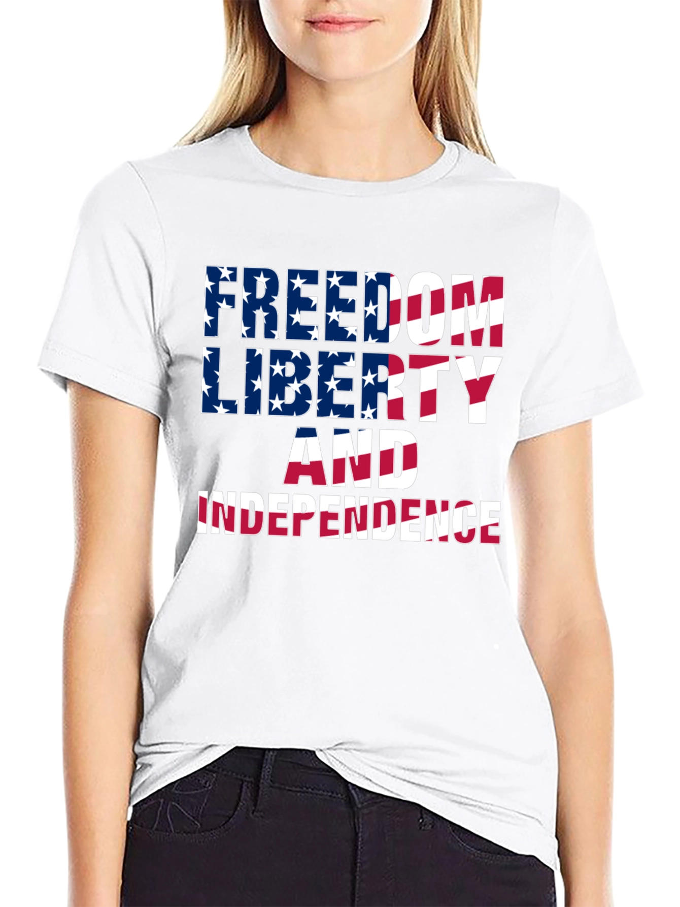 Freedom Liberty Independence Patriotic Graphic Tee