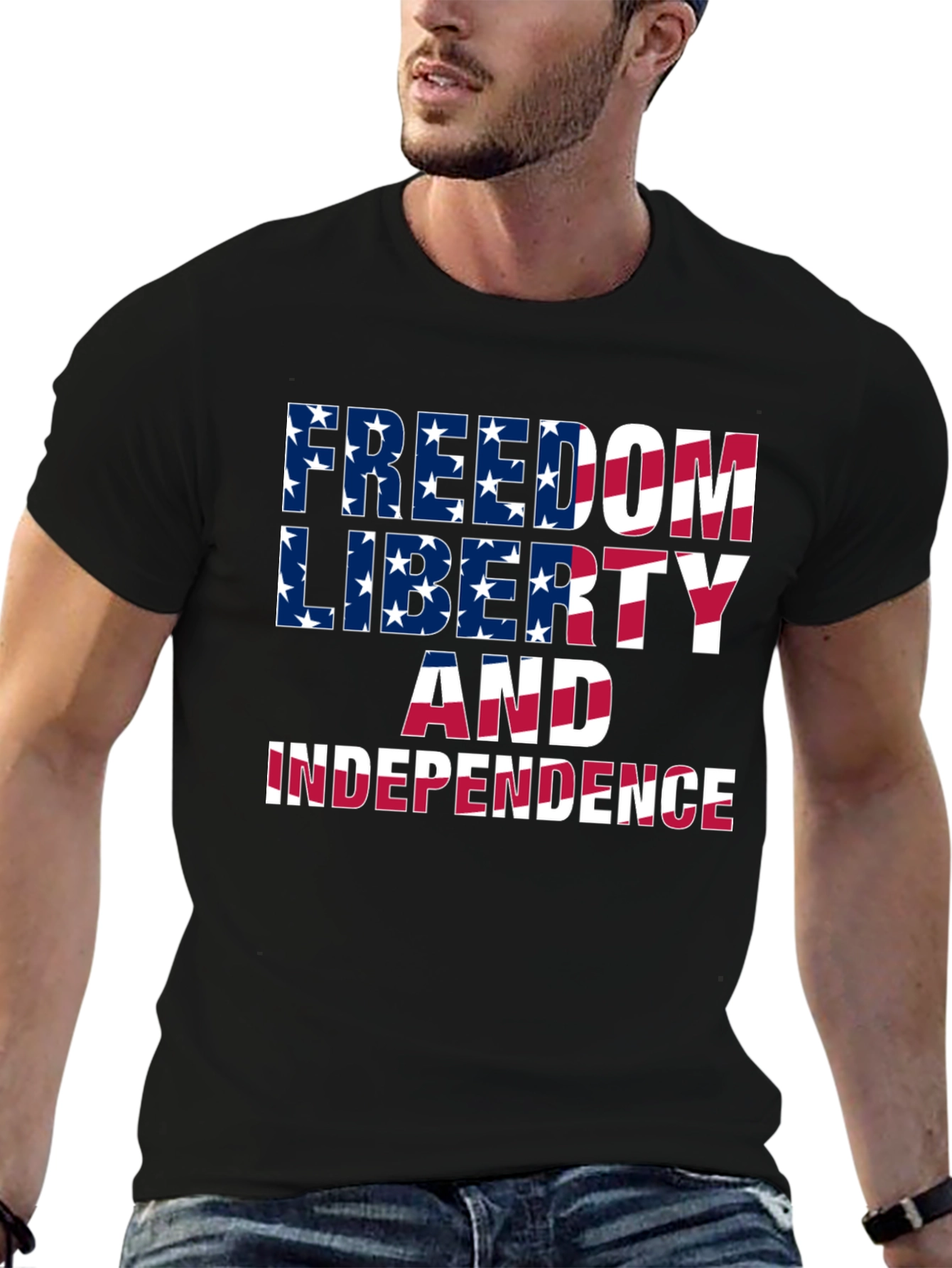 Freedom Liberty Independence Patriotic Graphic Tee