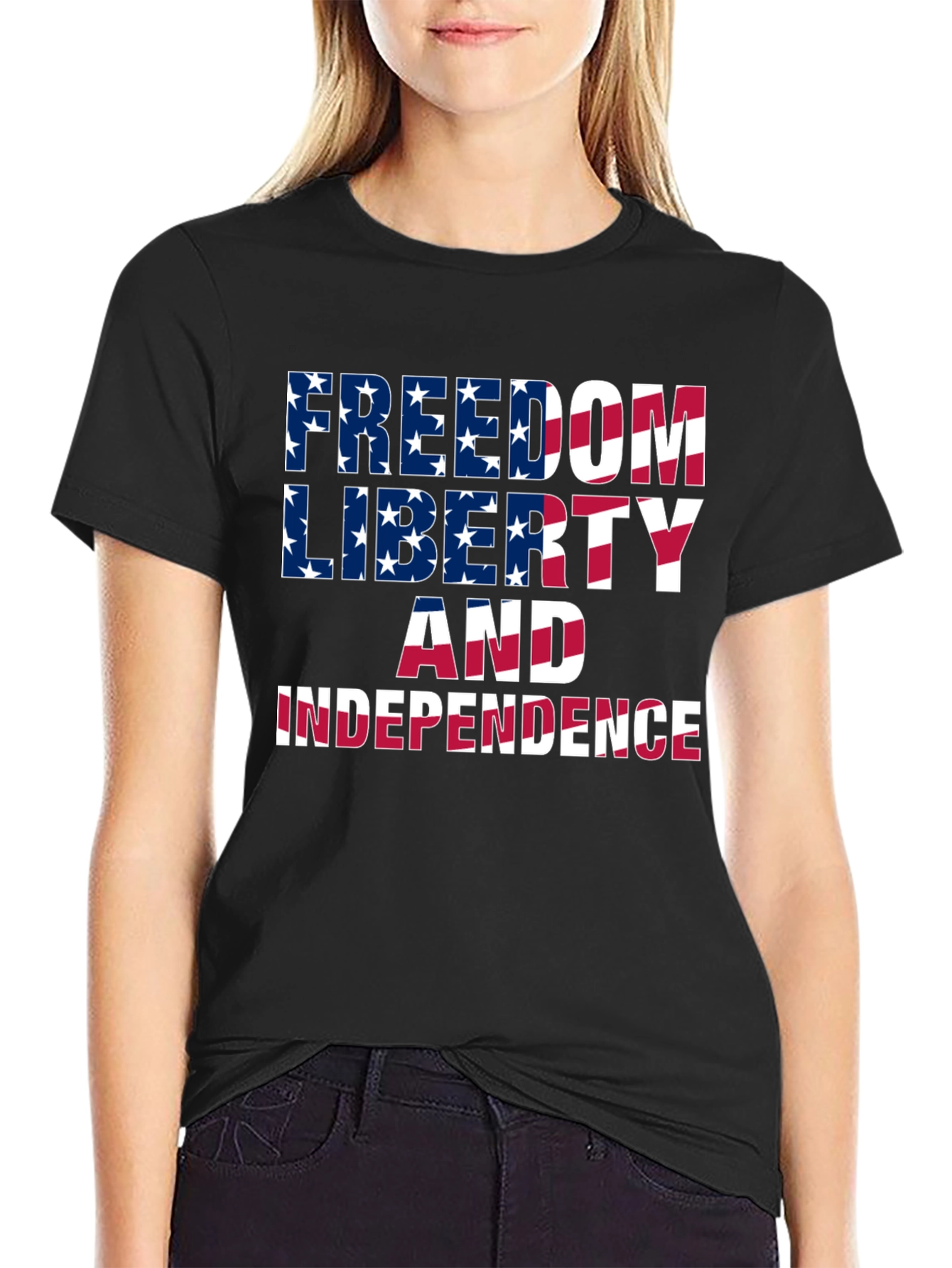 Freedom Liberty Independence Patriotic Graphic Tee