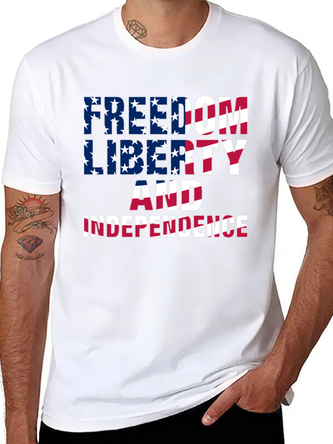 Freedom Liberty Independence Patriotic Graphic Tee
