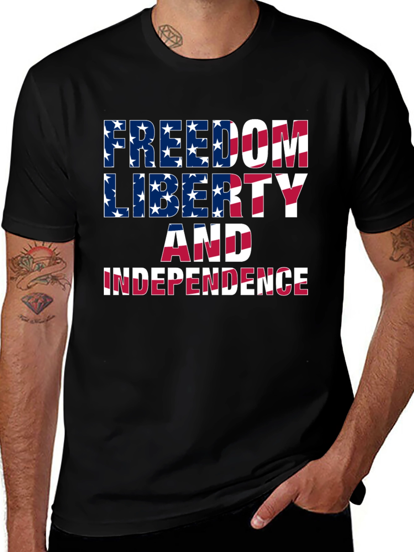 Freedom Liberty Independence Patriotic Graphic Tee