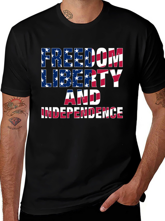 Freedom Liberty Independence Patriotic Graphic Tee