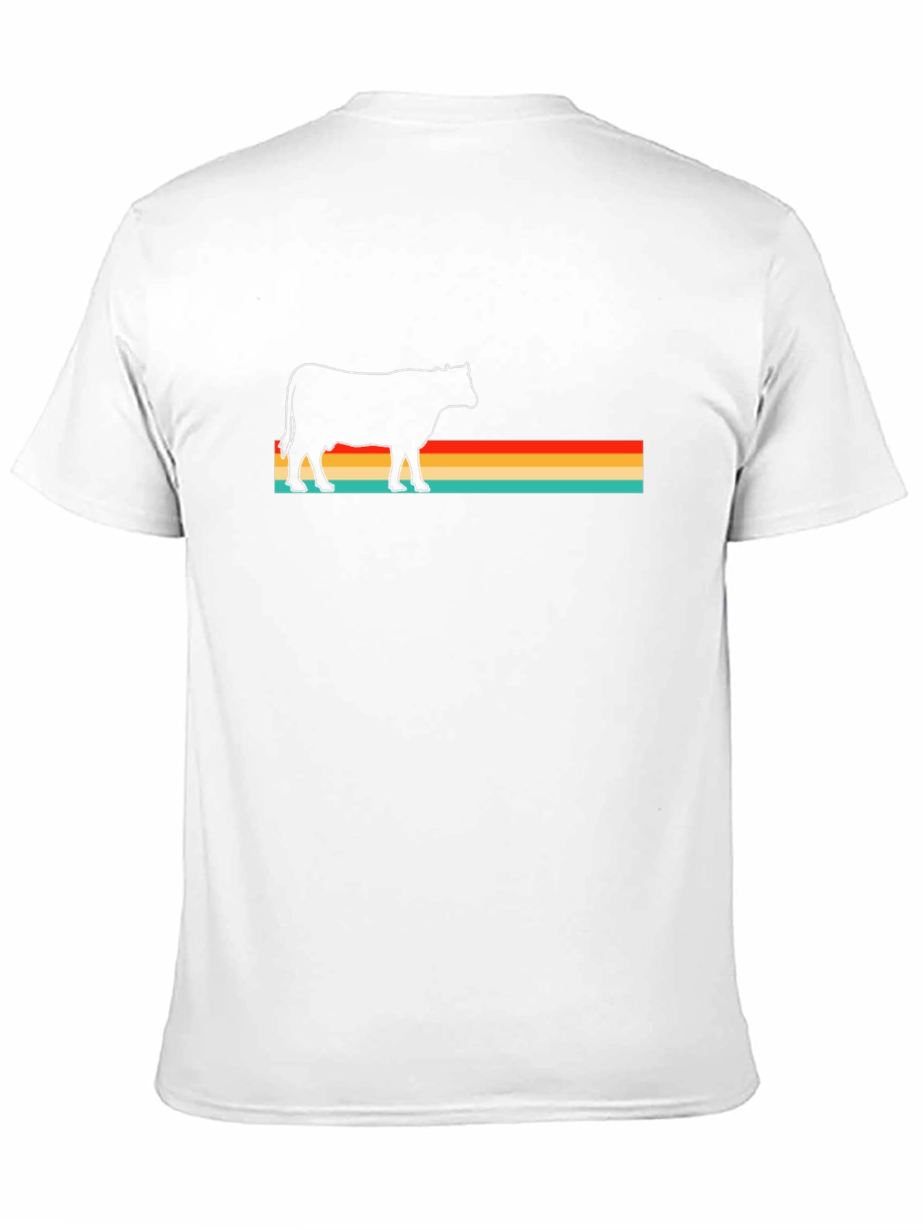 Retro Cow Graphic Black T-Shirt