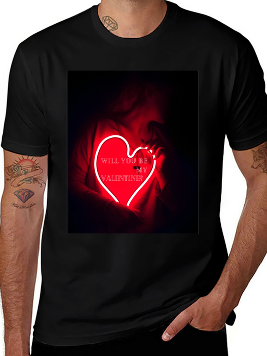 Valentines Day Graphic Tee - Neon Heart T-Shirt