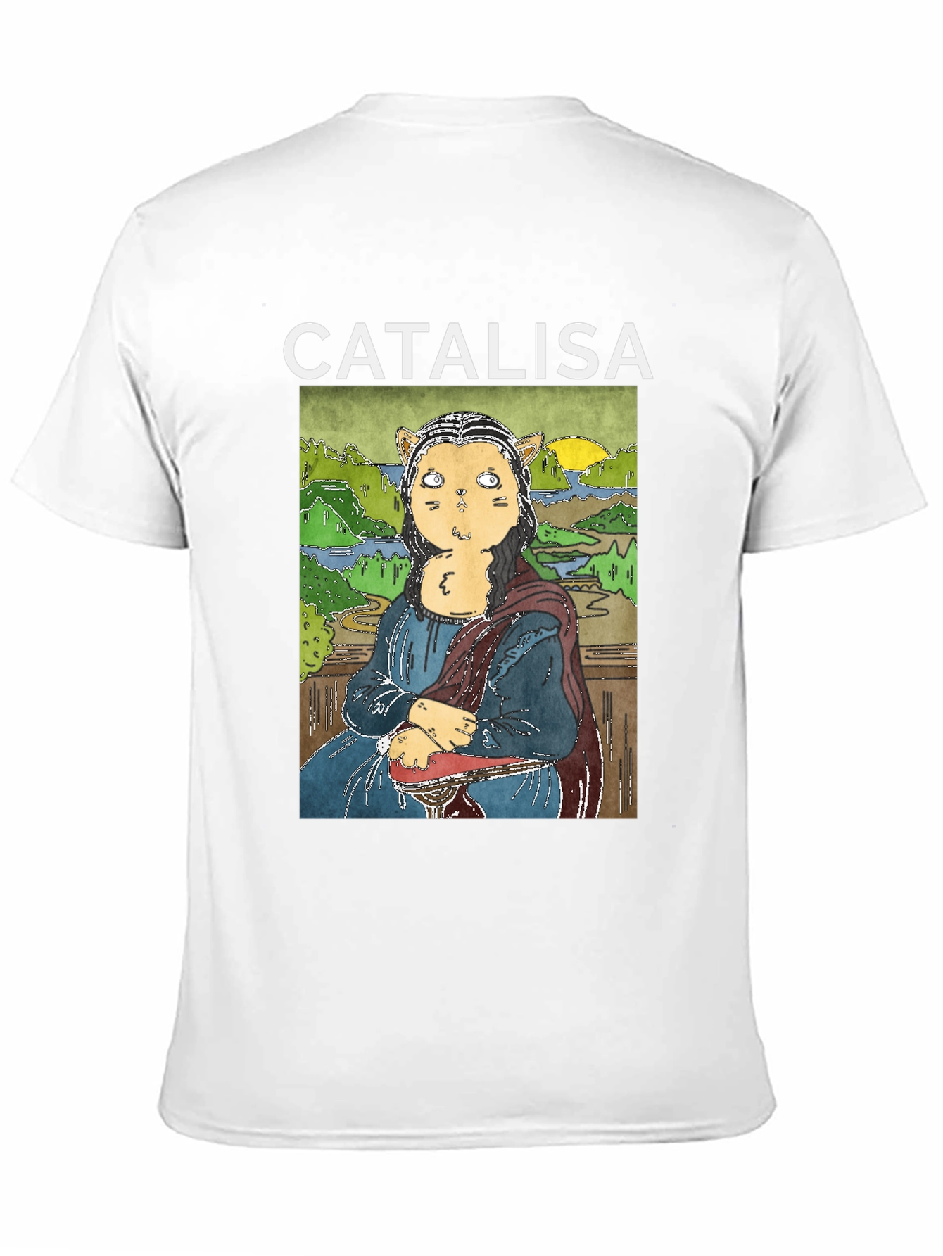 Catalisa Cat Mona Lisa Art T-Shirt