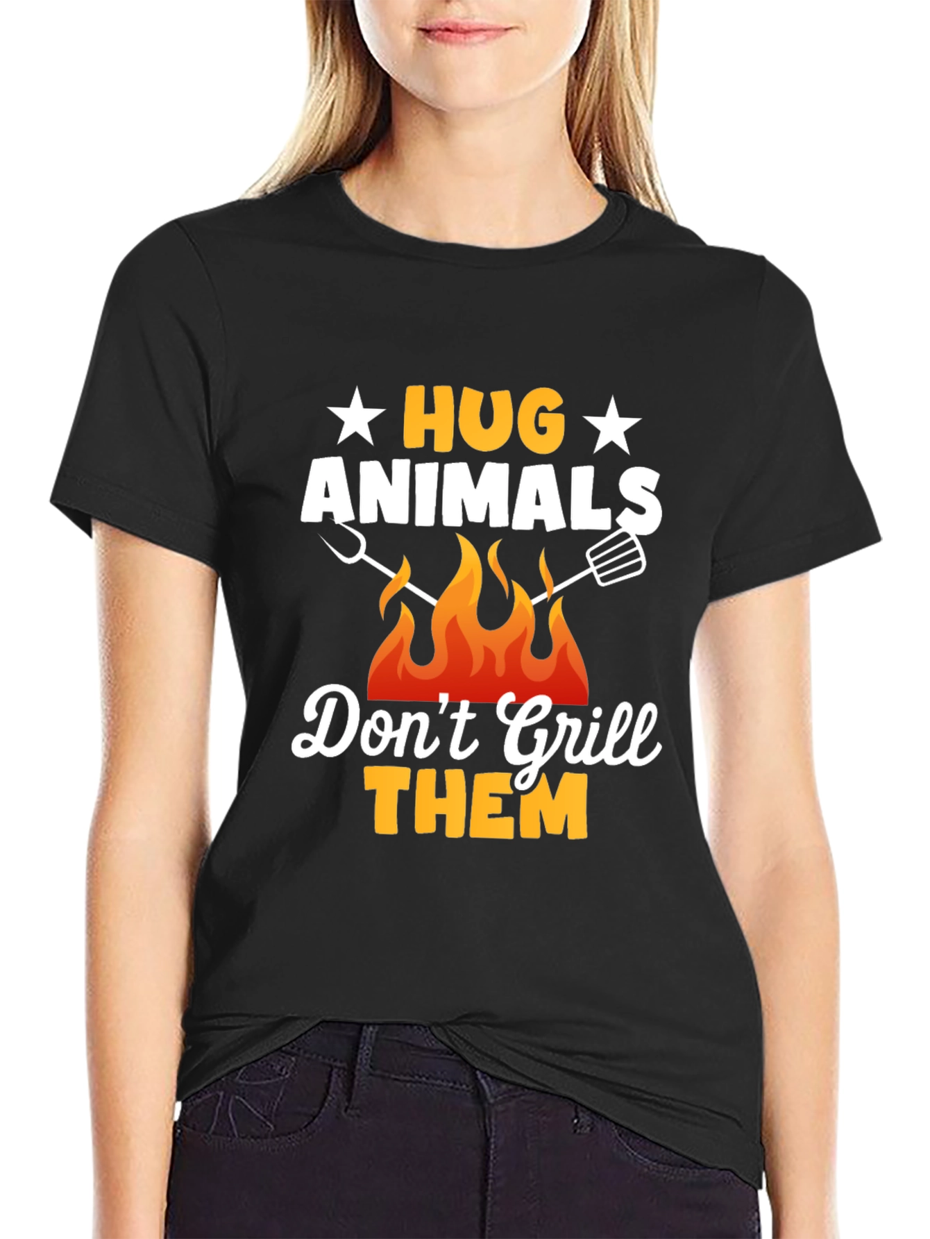 Hug Animals T-Shirt - Vegan BBQ Shirt