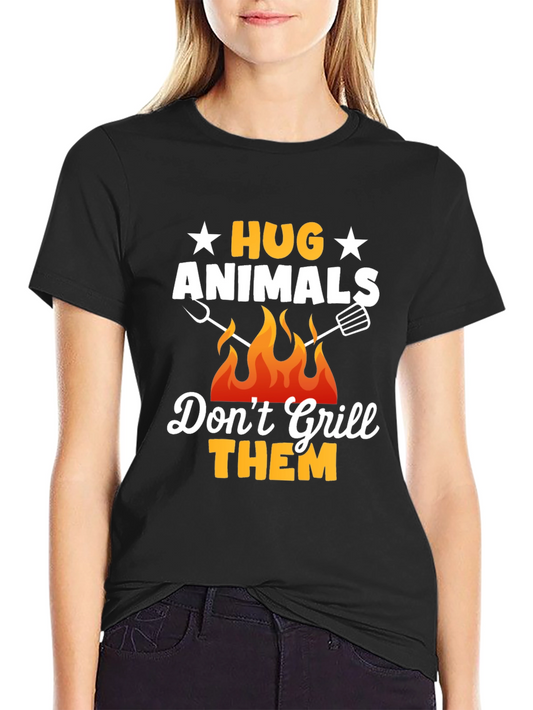 Hug Animals T-Shirt - Vegan BBQ Shirt