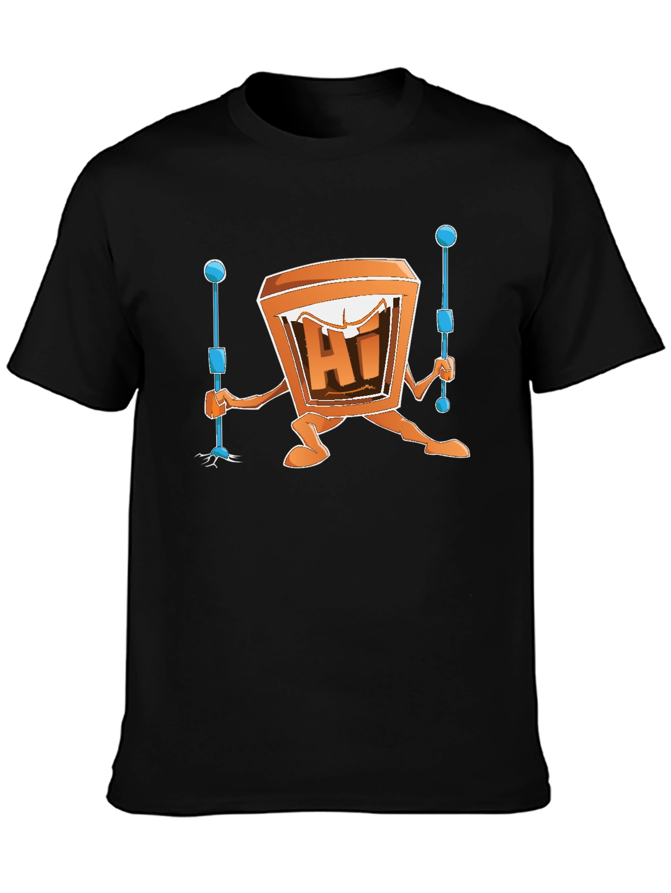 Cartoon TV Man Black T-Shirt