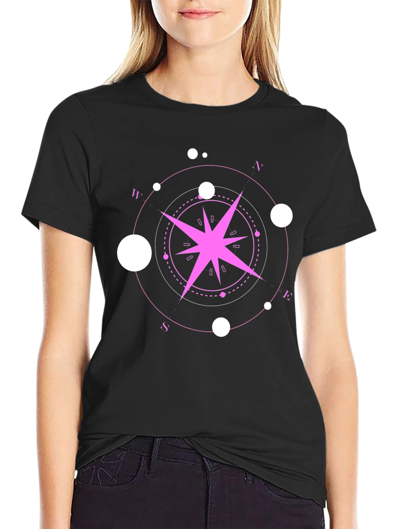 Compass Rose Graphic Tee - Black