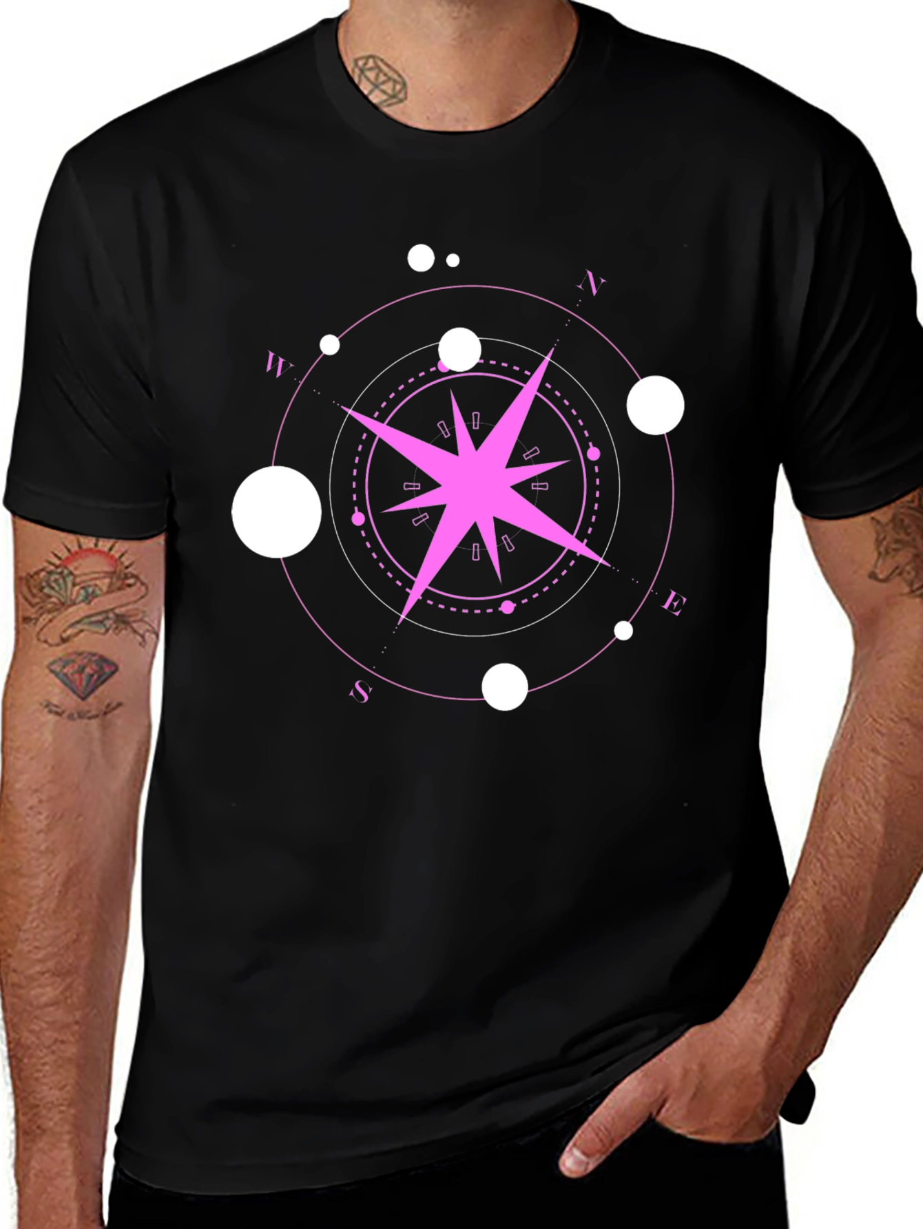 Compass Rose Graphic Tee - Black