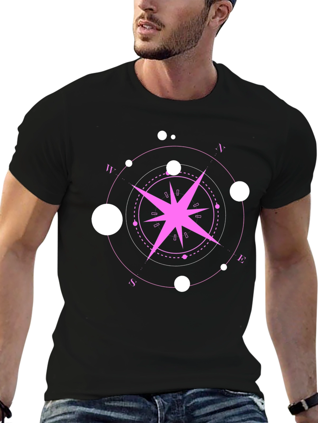 Compass Rose Graphic Tee - Black