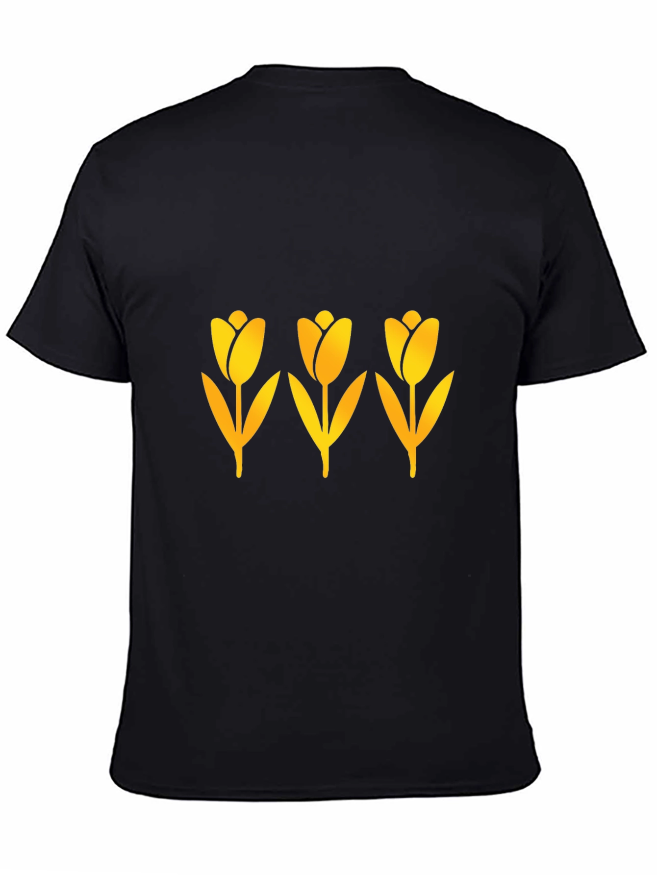 Mens Black Tulip Graphic Tee
