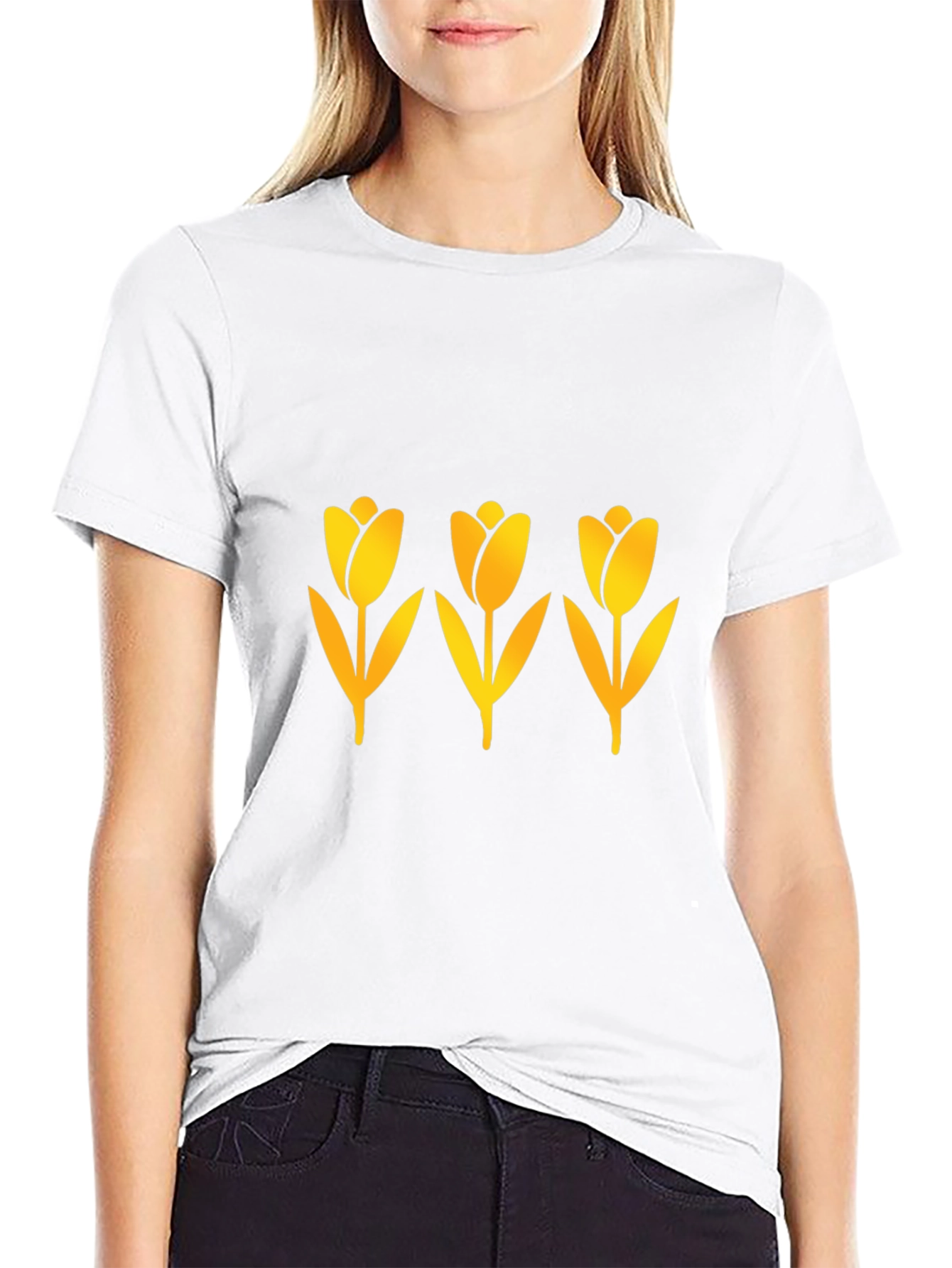 Mens Black Tulip Graphic Tee