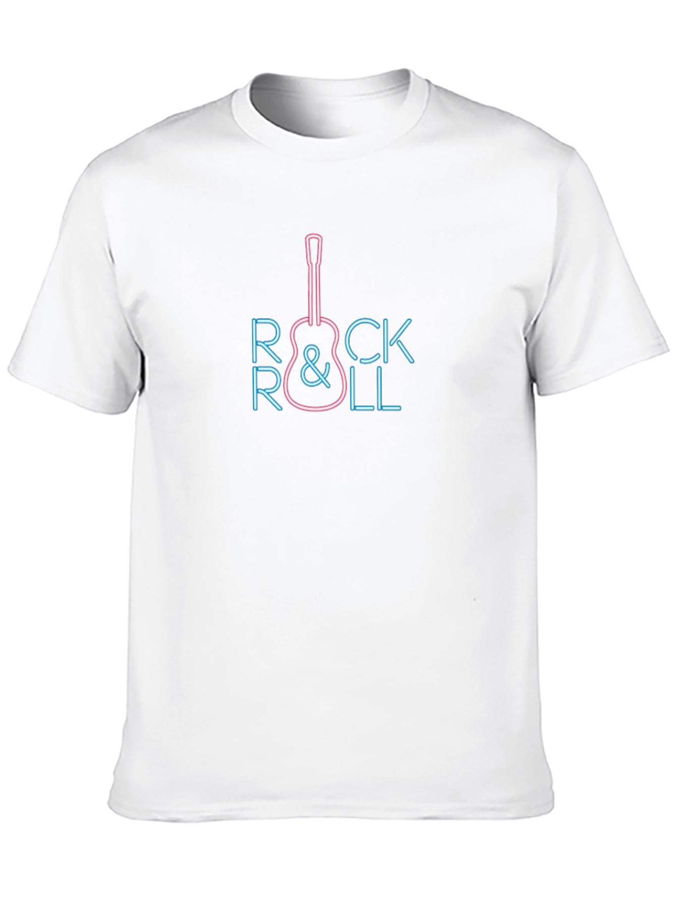 Neon Rock & Roll Guitar Graphic Tee