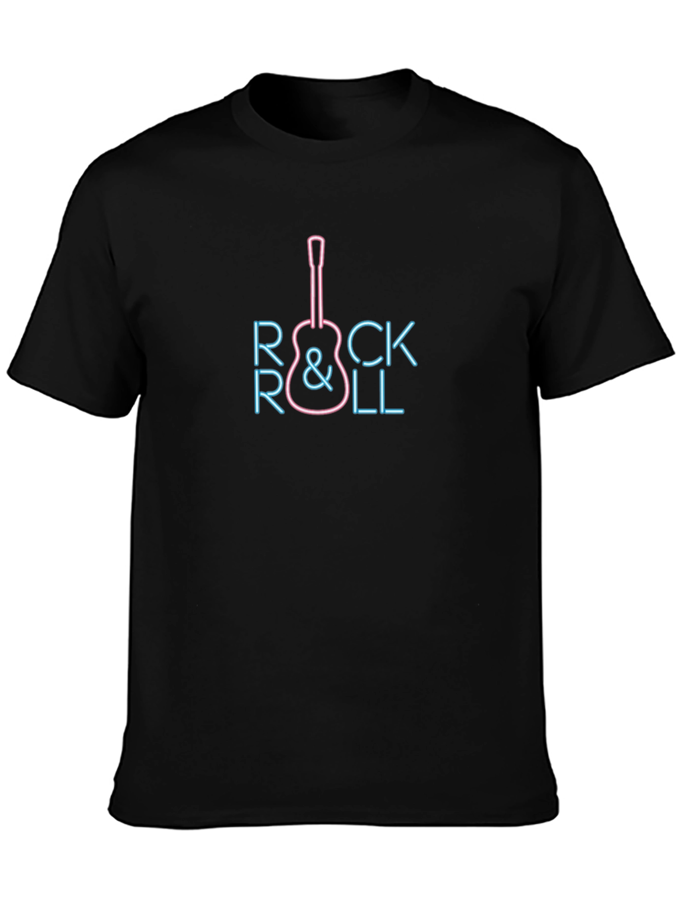 Neon Rock & Roll Guitar Graphic Tee