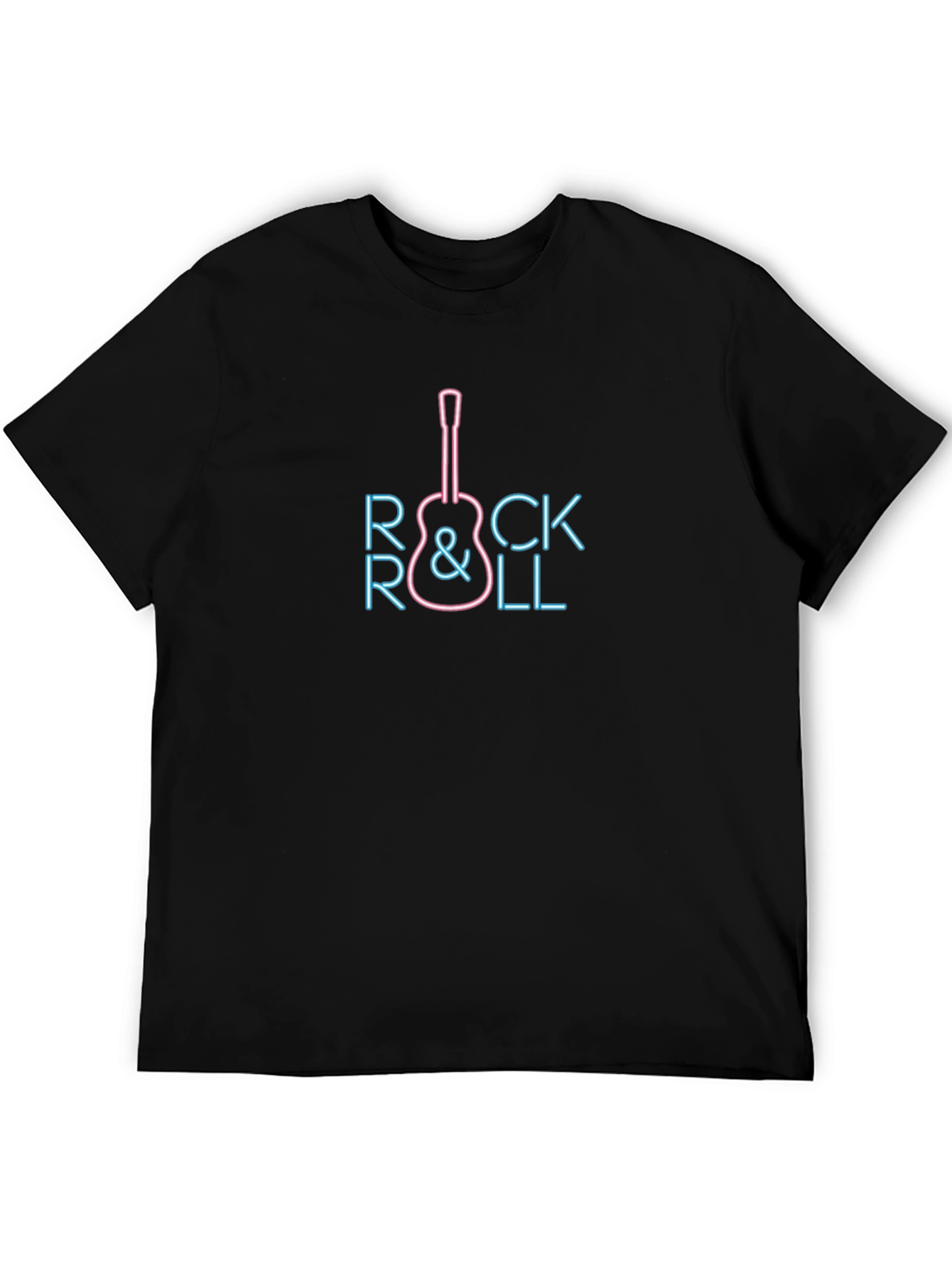 Neon Rock & Roll Guitar Graphic Tee