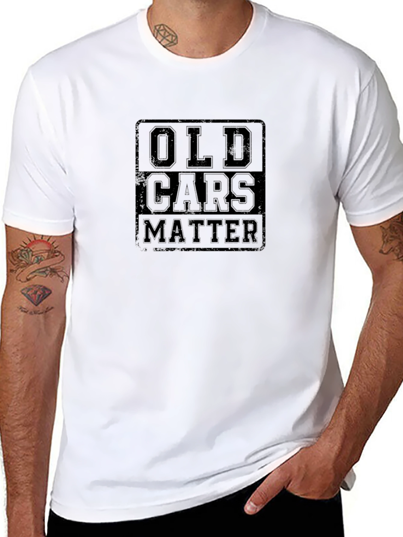 Old Cars Matter Black Graphic Tee
