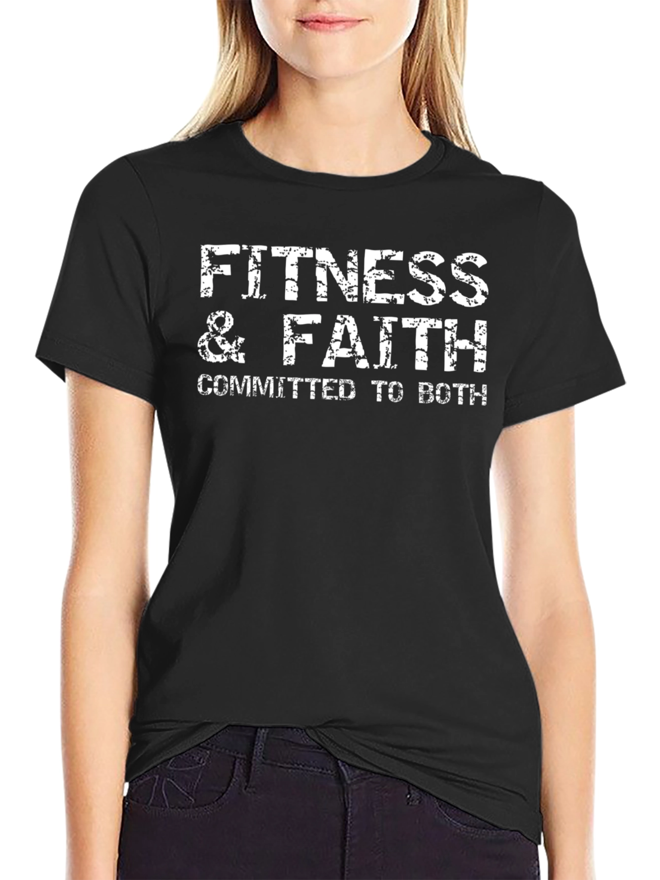 Fitness & Faith Graphic T-Shirt - Committed to Both