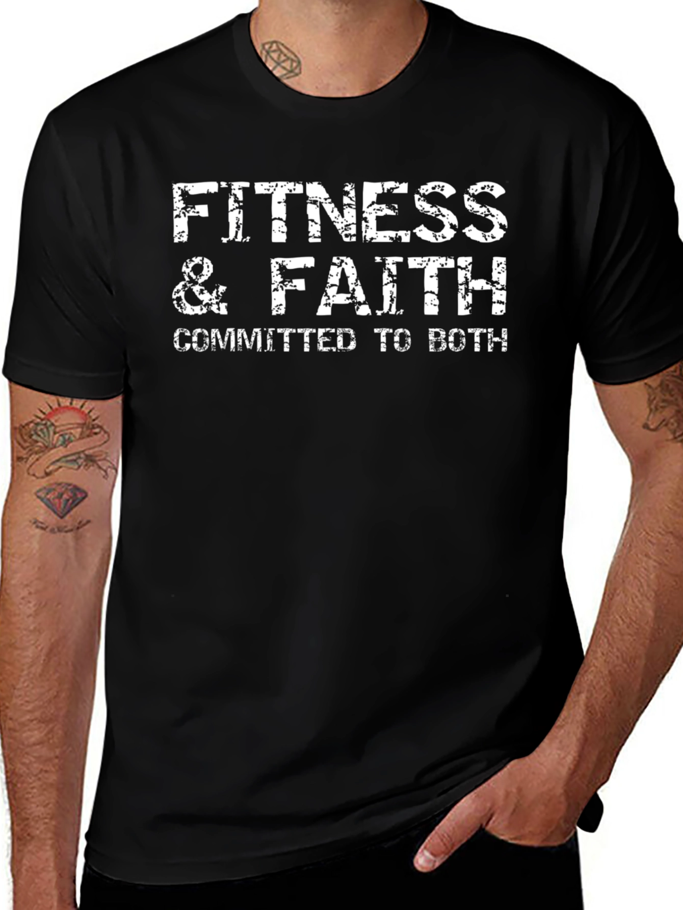 Fitness & Faith Graphic T-Shirt - Committed to Both