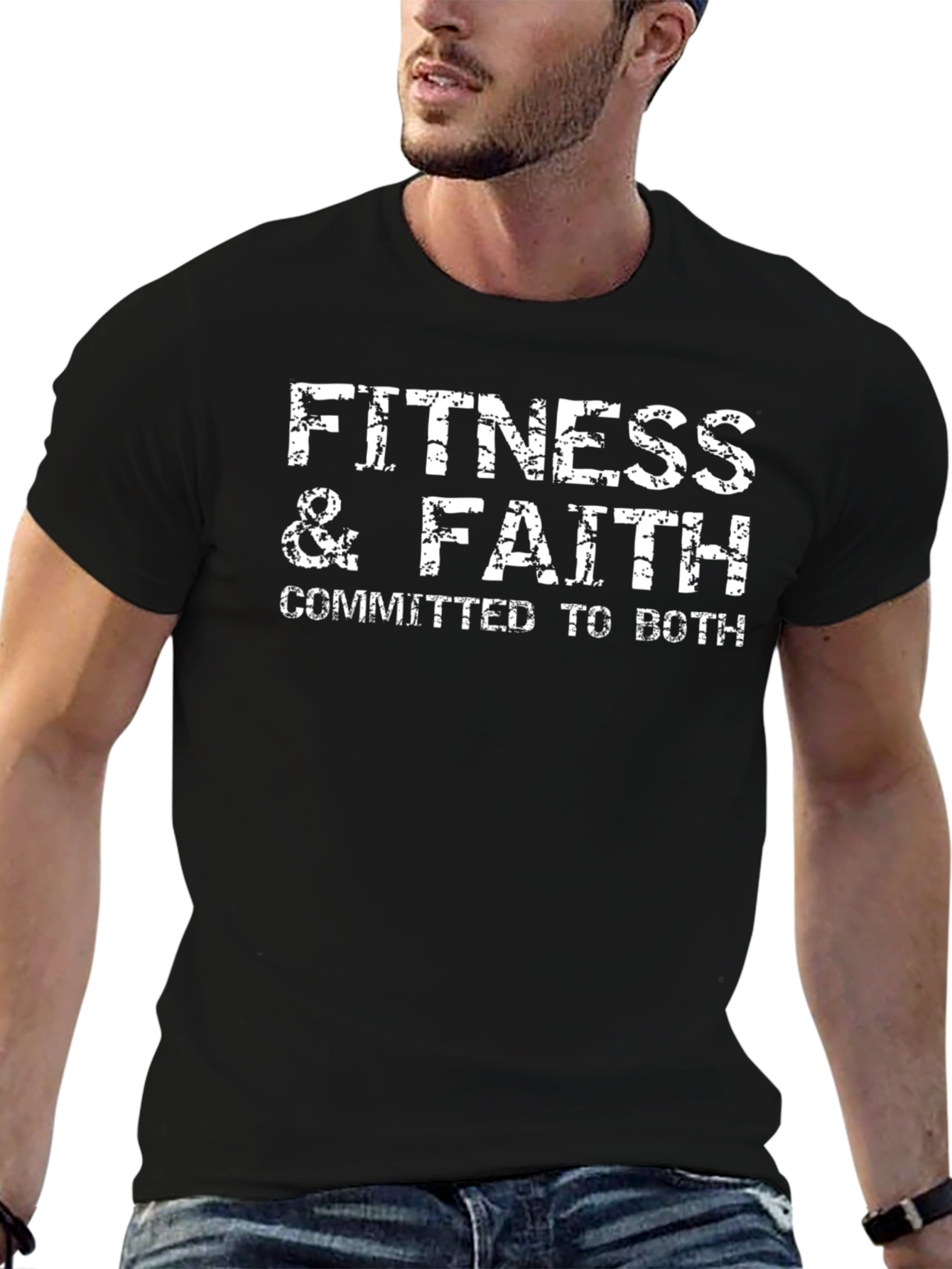 Fitness & Faith Graphic T-Shirt - Committed to Both