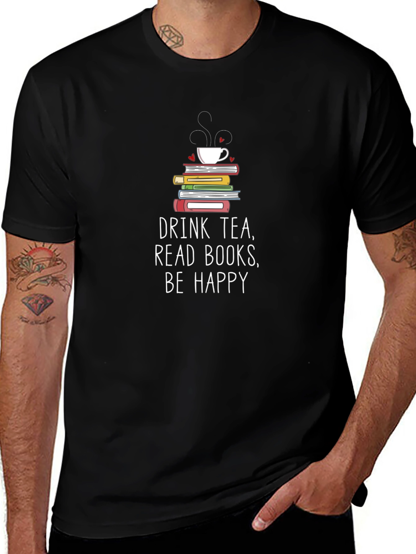 Drink Tea Read Books Be Happy T-Shirt