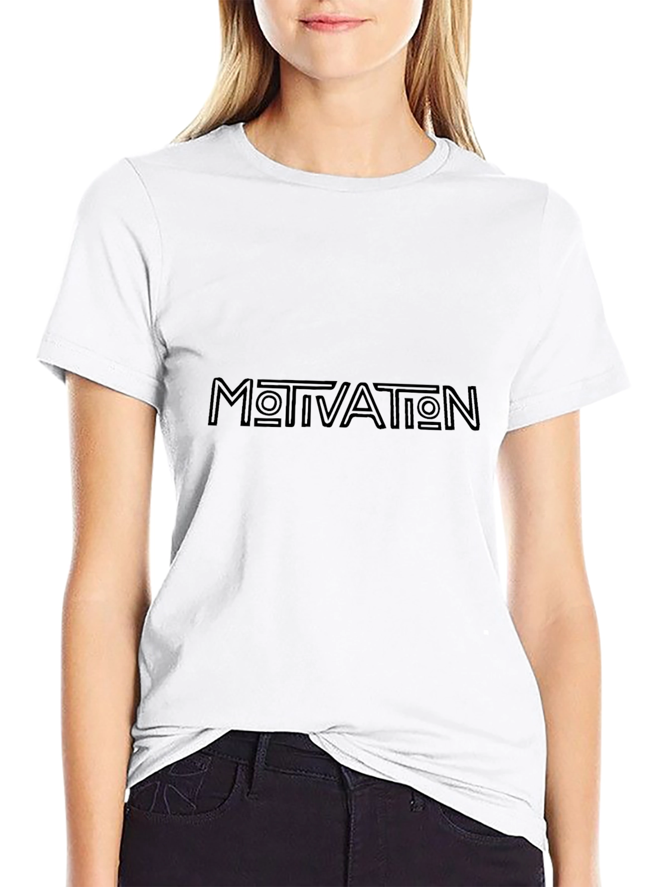 Motivation Graphic Print Tee - Black