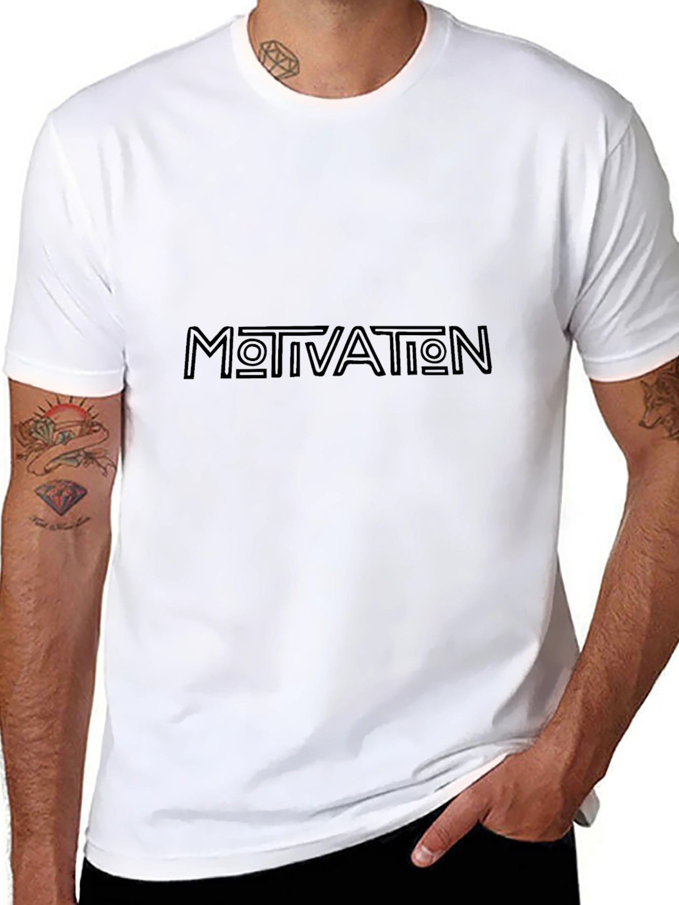 Motivation Graphic Print Tee - Black
