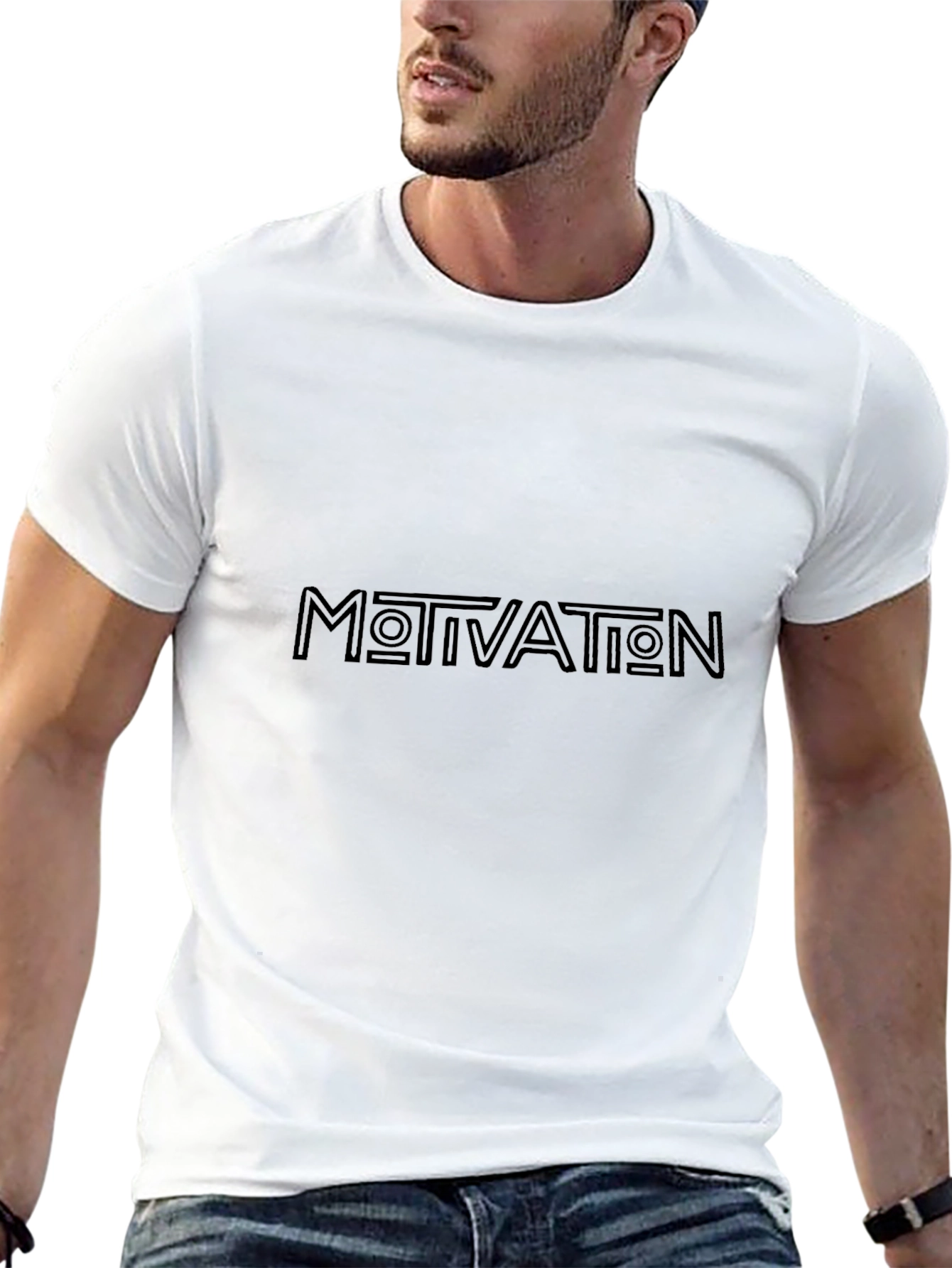 Motivation Graphic Print Tee - Black