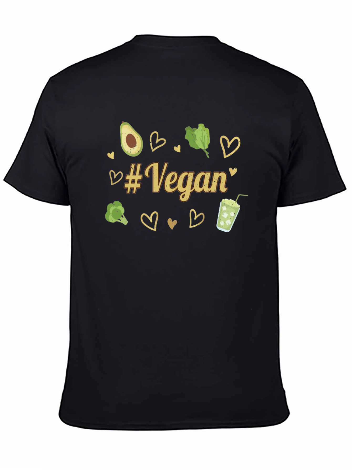 Vegan Graphic Tee - Avocado Broccoli Hearts