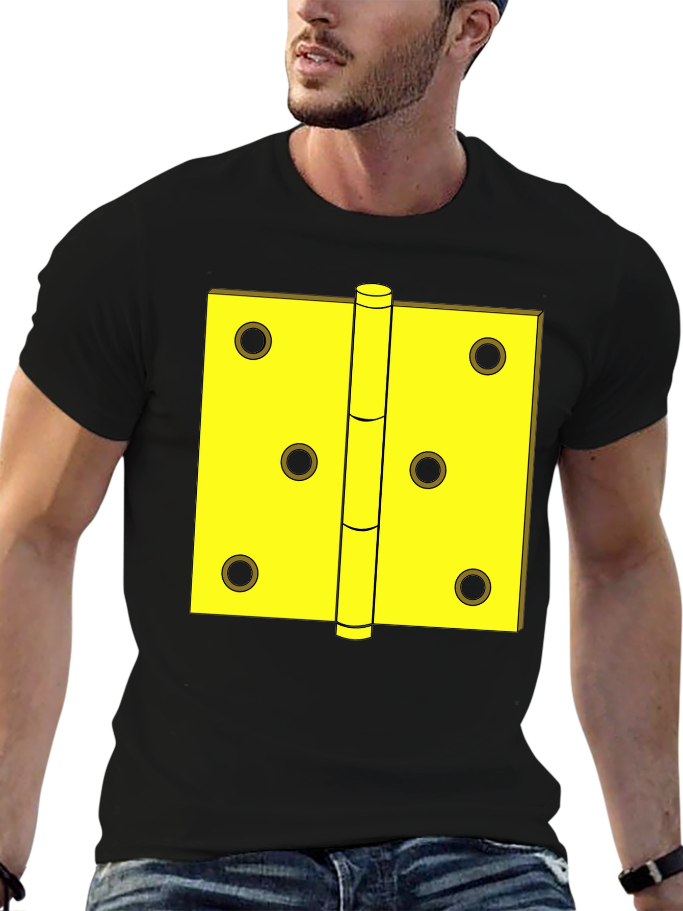 Novelty Door Hinge Graphic Tee - Black