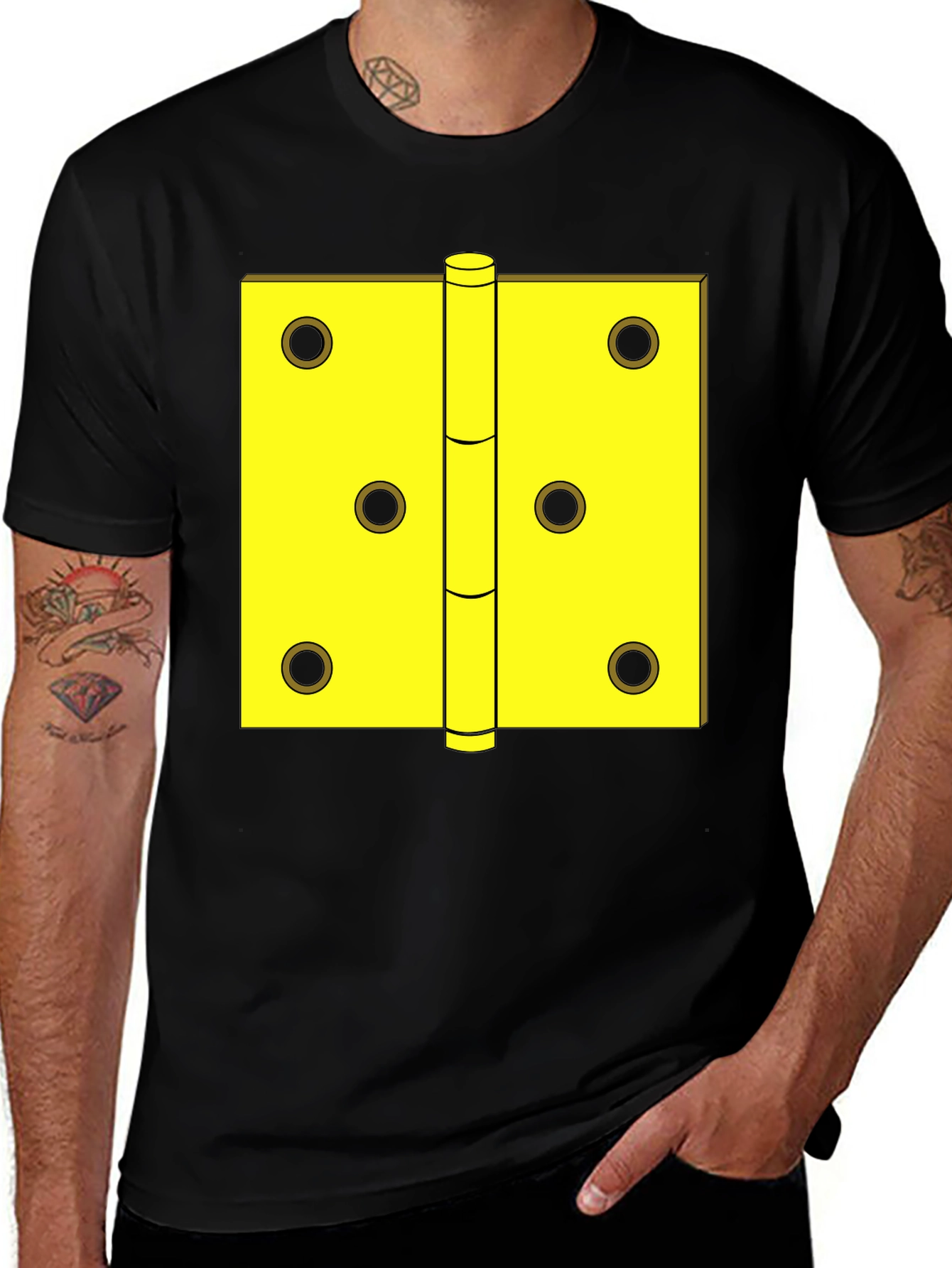 Novelty Door Hinge Graphic Tee - Black