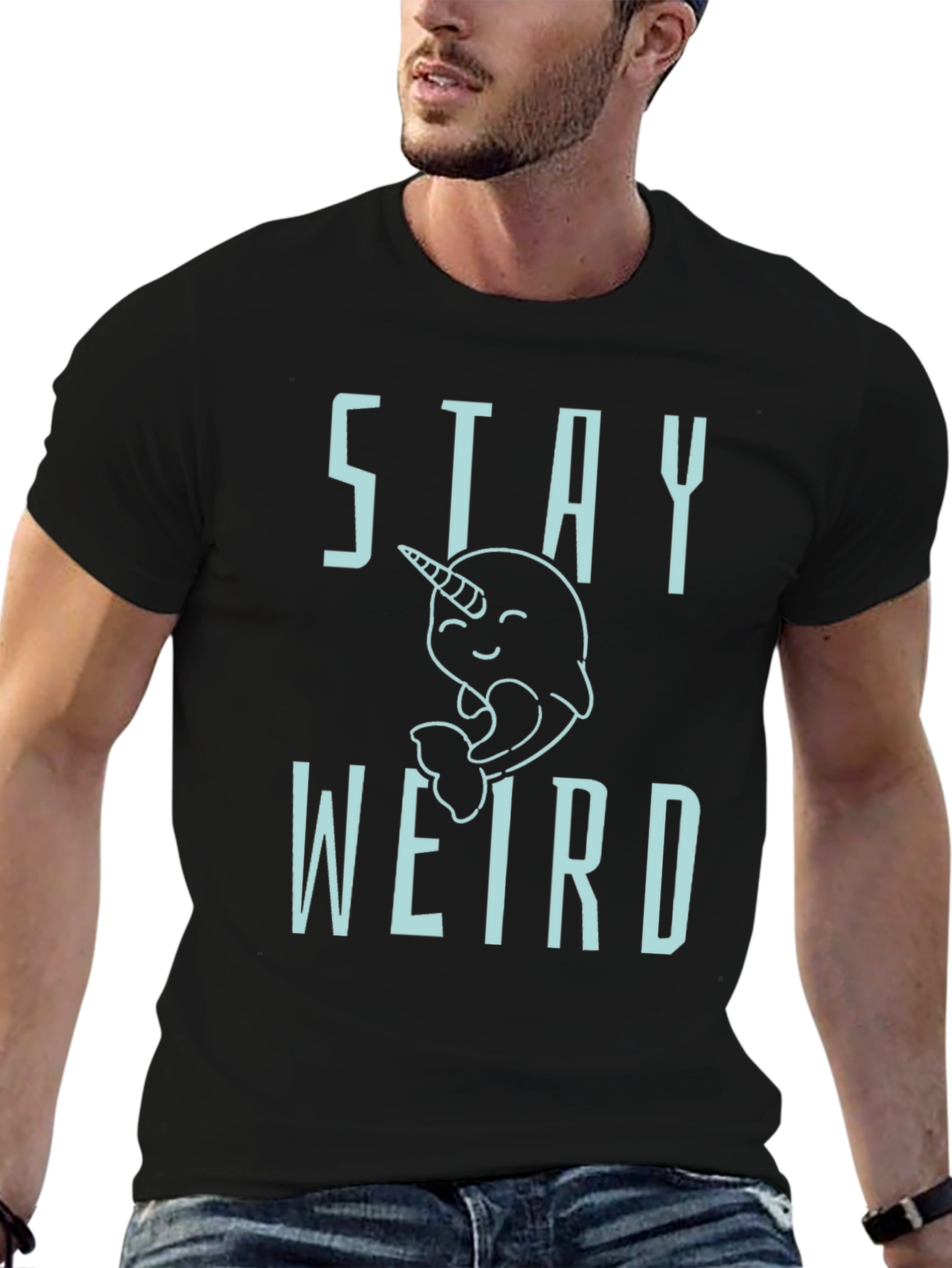 Stay Weird Narwhal Graphic T-Shirt