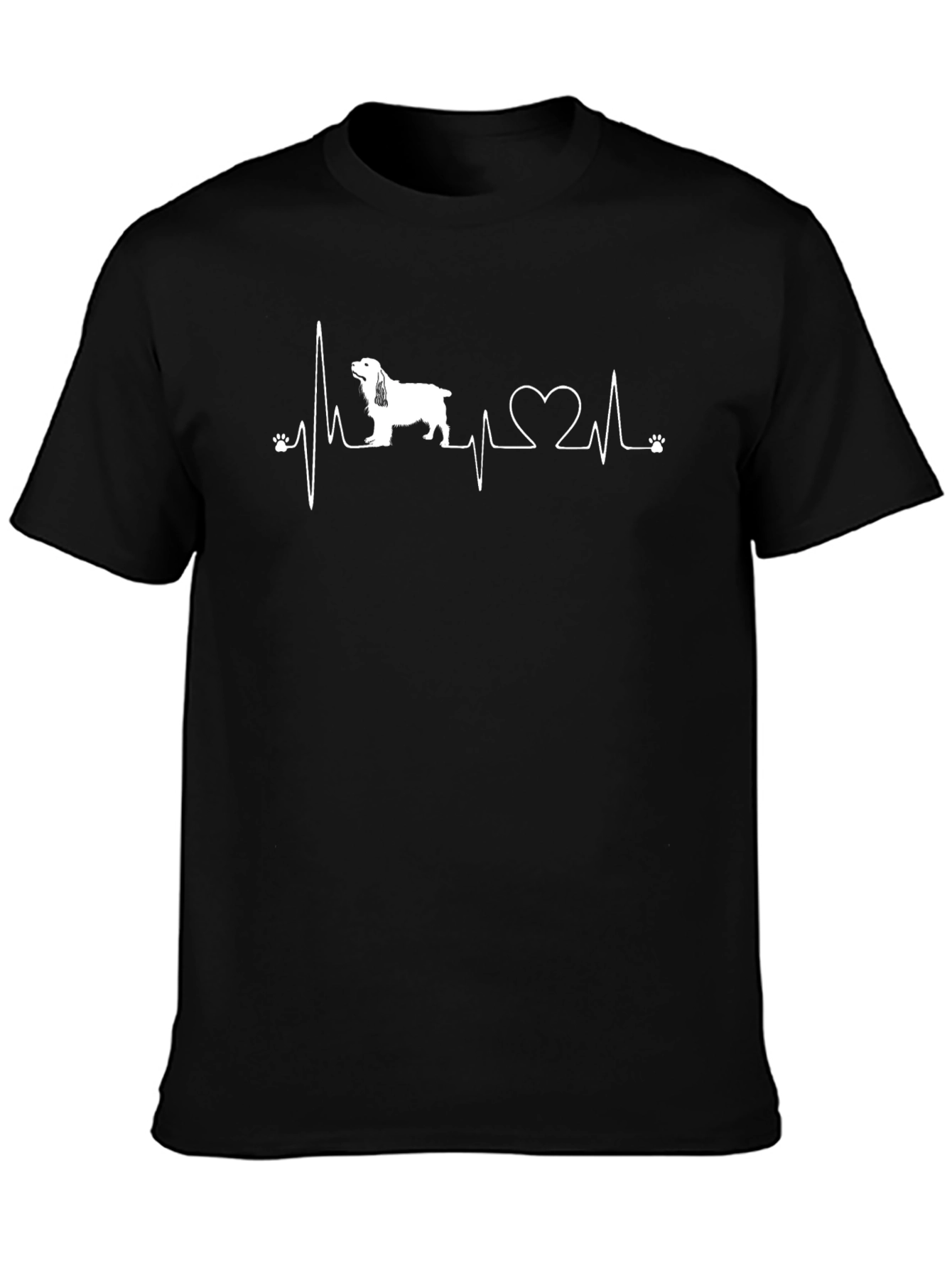 Dog Heartbeat T-Shirt - Black Graphic Tee