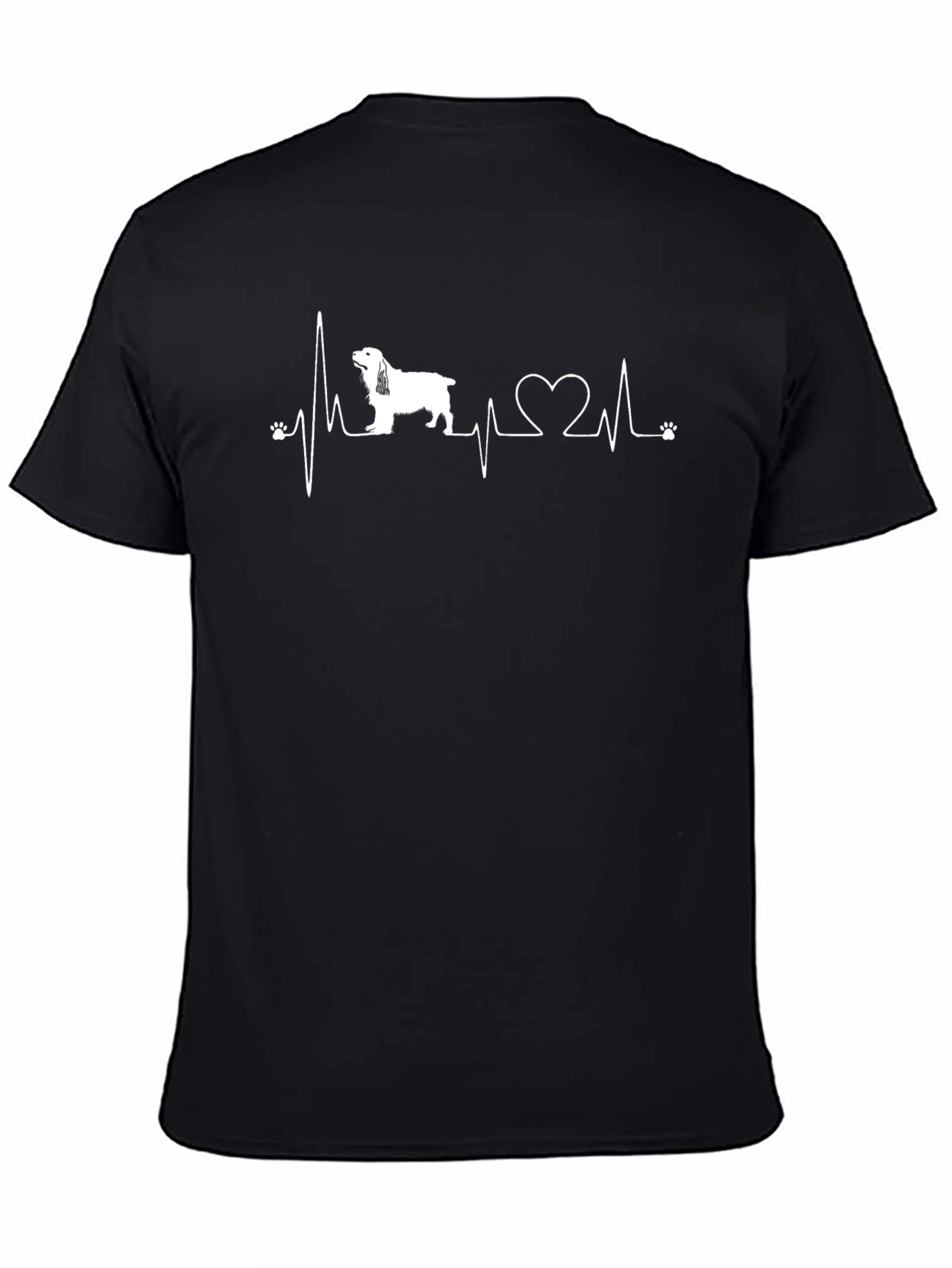 Dog Heartbeat T-Shirt - Black Graphic Tee