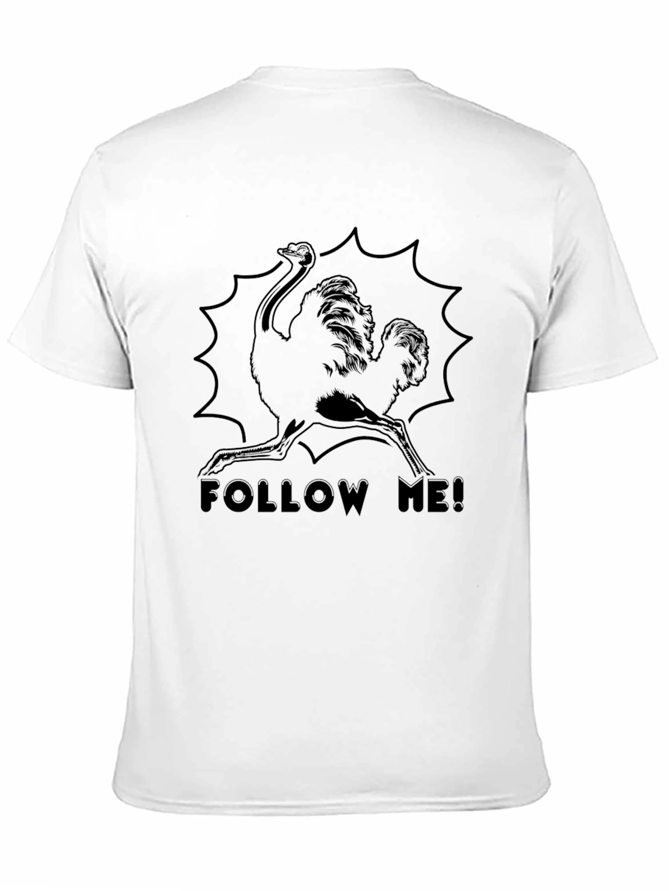 Ostrich Follow Me Black T-Shirt