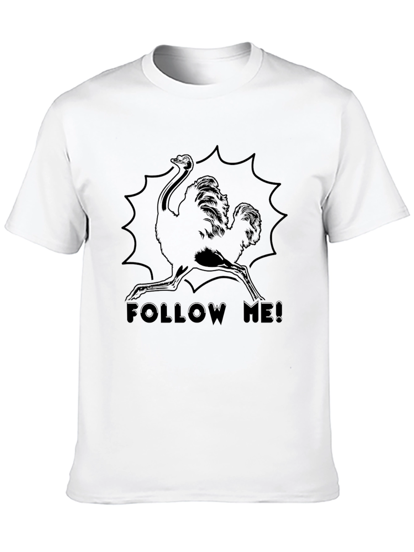 Ostrich Follow Me Black T-Shirt