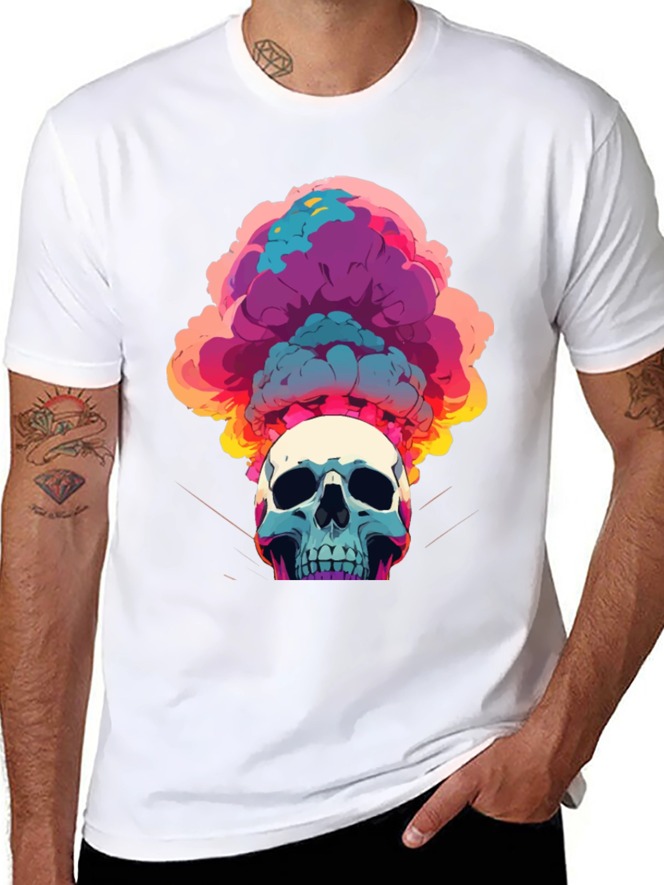 Skull Explosion Graphic Tee - Bold Streetwear Style