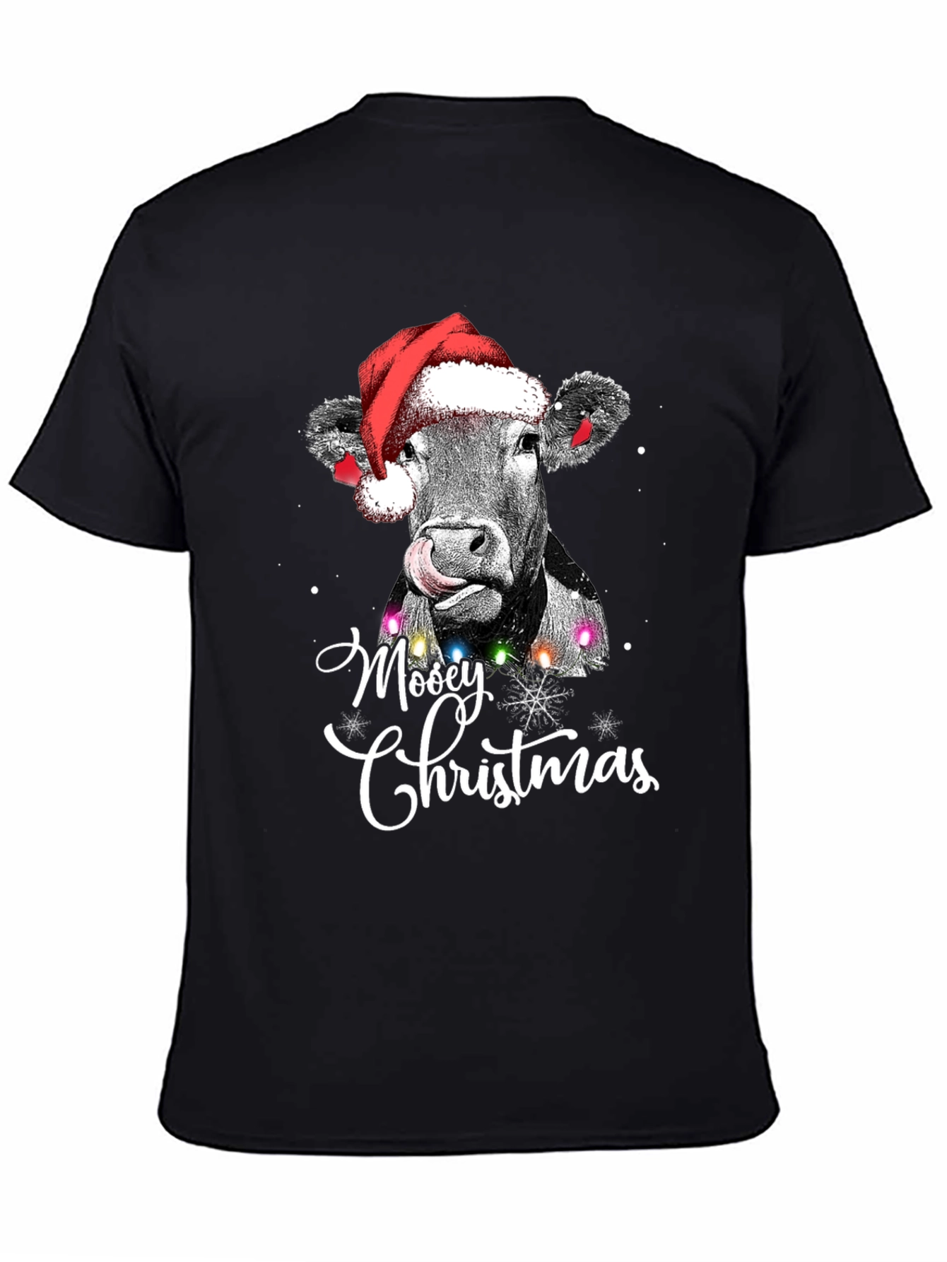 Moosey Christmas Cow Holiday Graphic Tee