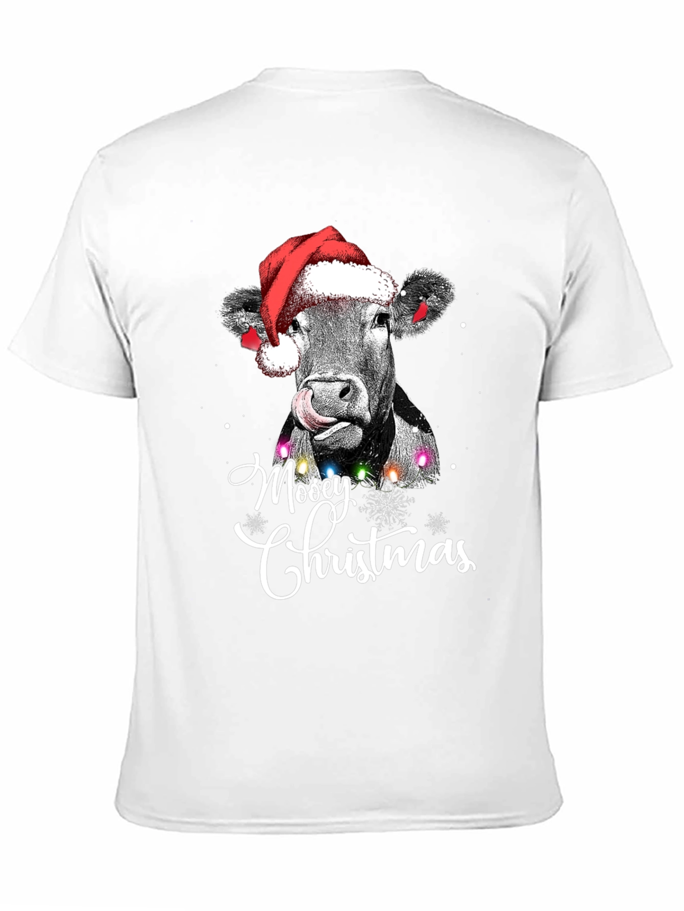 Moosey Christmas Cow Holiday Graphic Tee