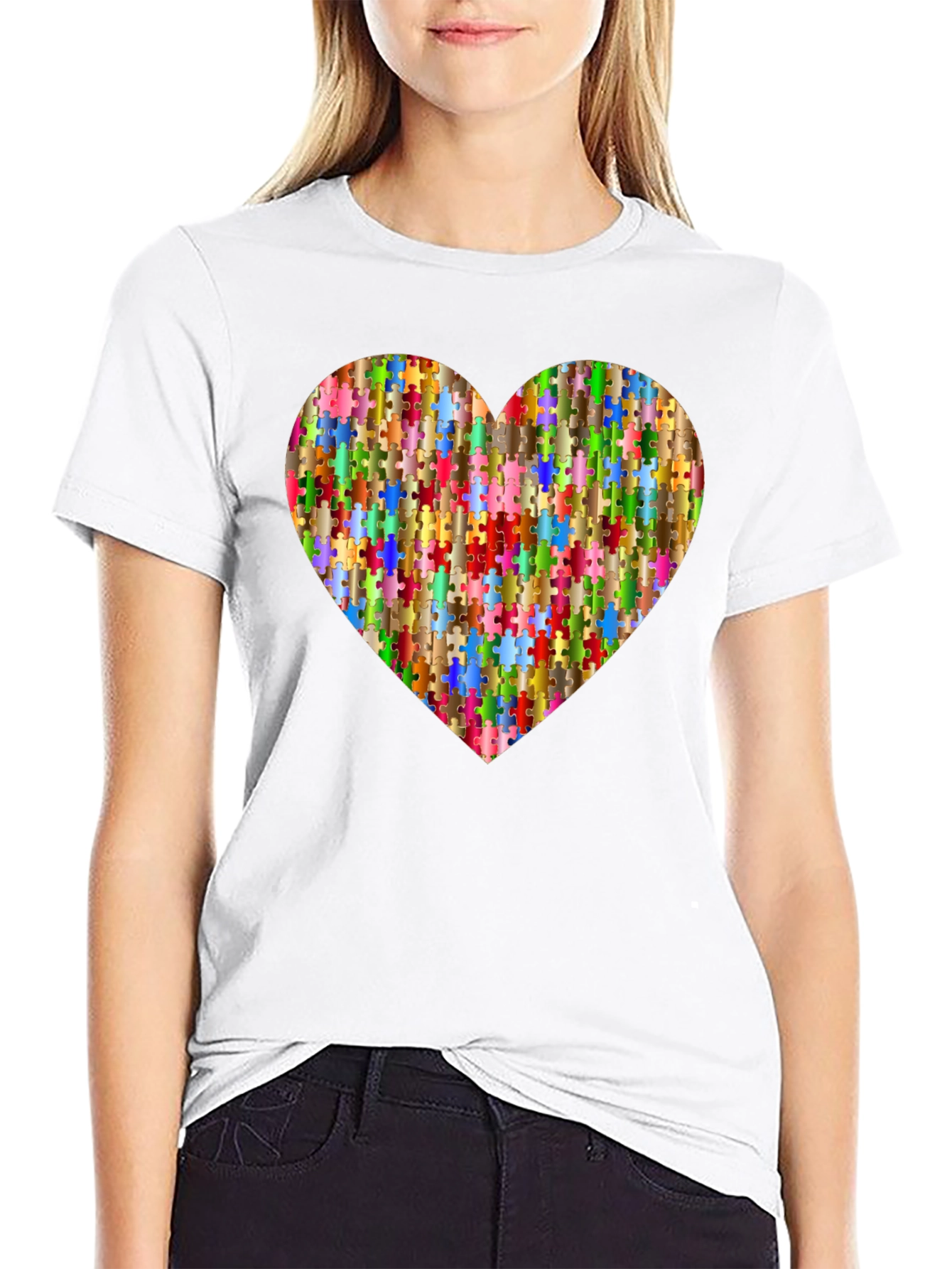 Puzzle Piece Heart Graphic Tee