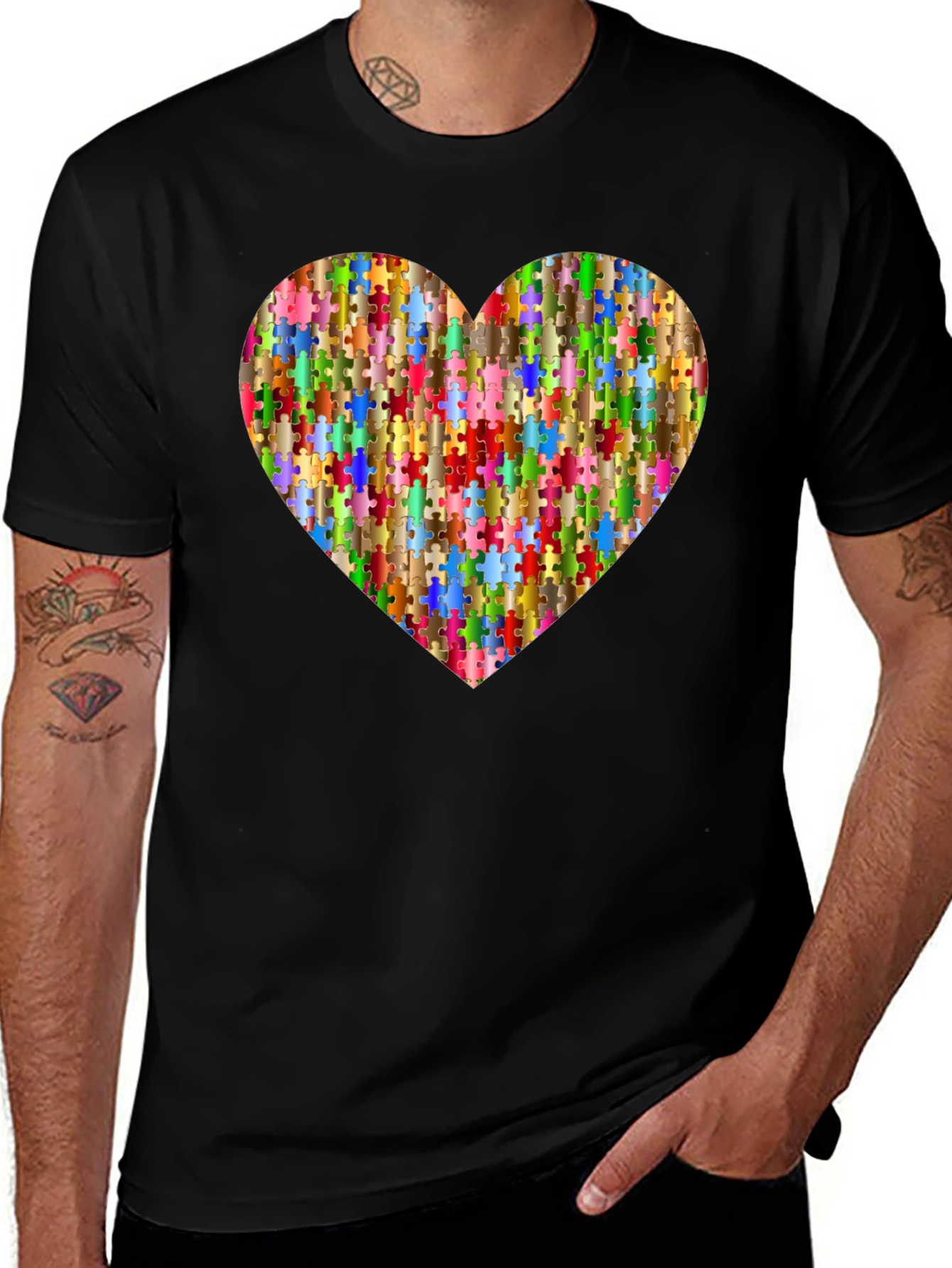 Puzzle Piece Heart Graphic Tee