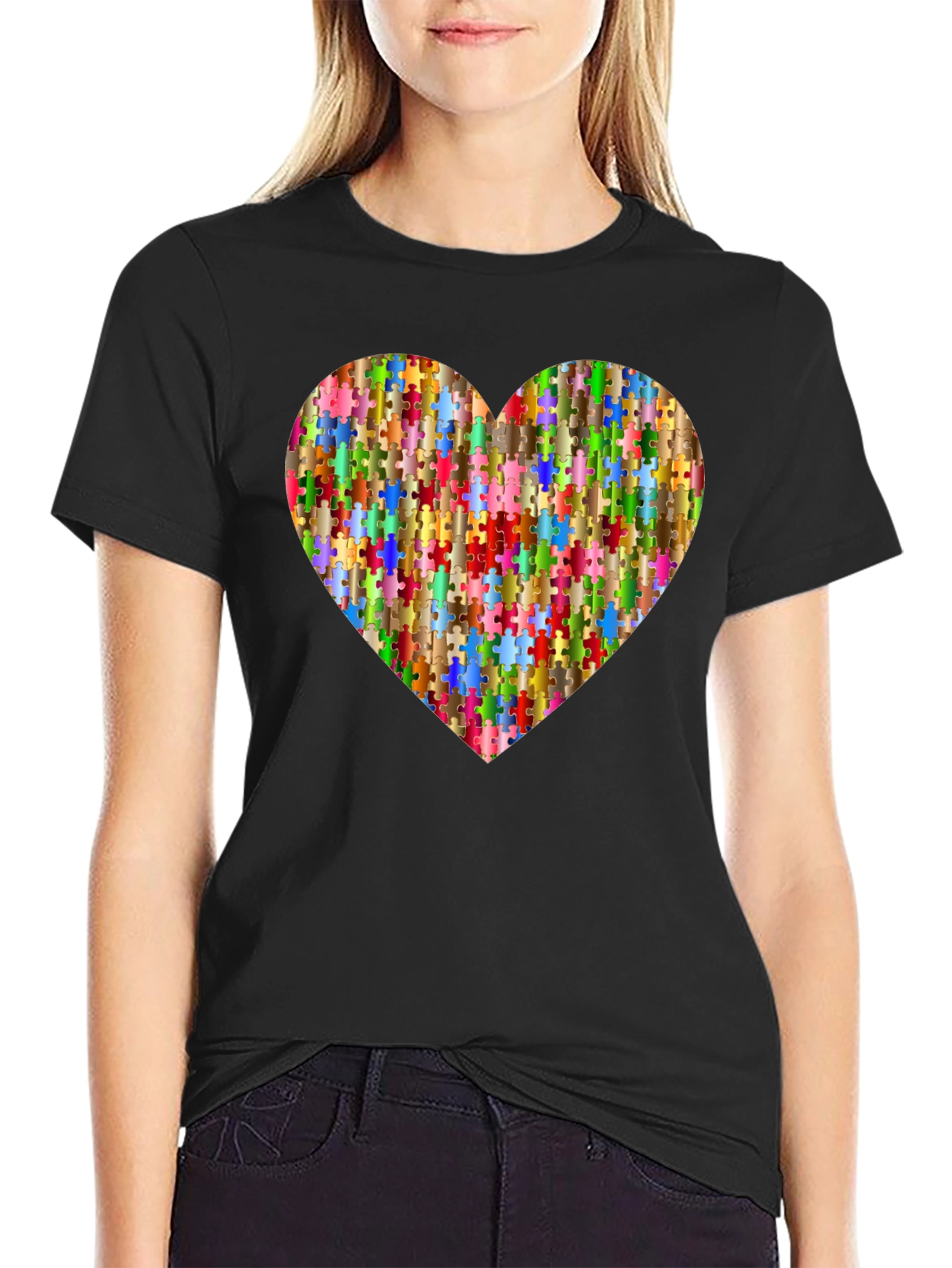 Puzzle Piece Heart Graphic Tee