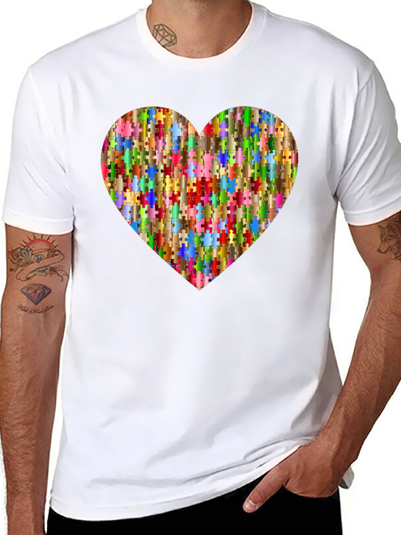 Puzzle Piece Heart Graphic Tee