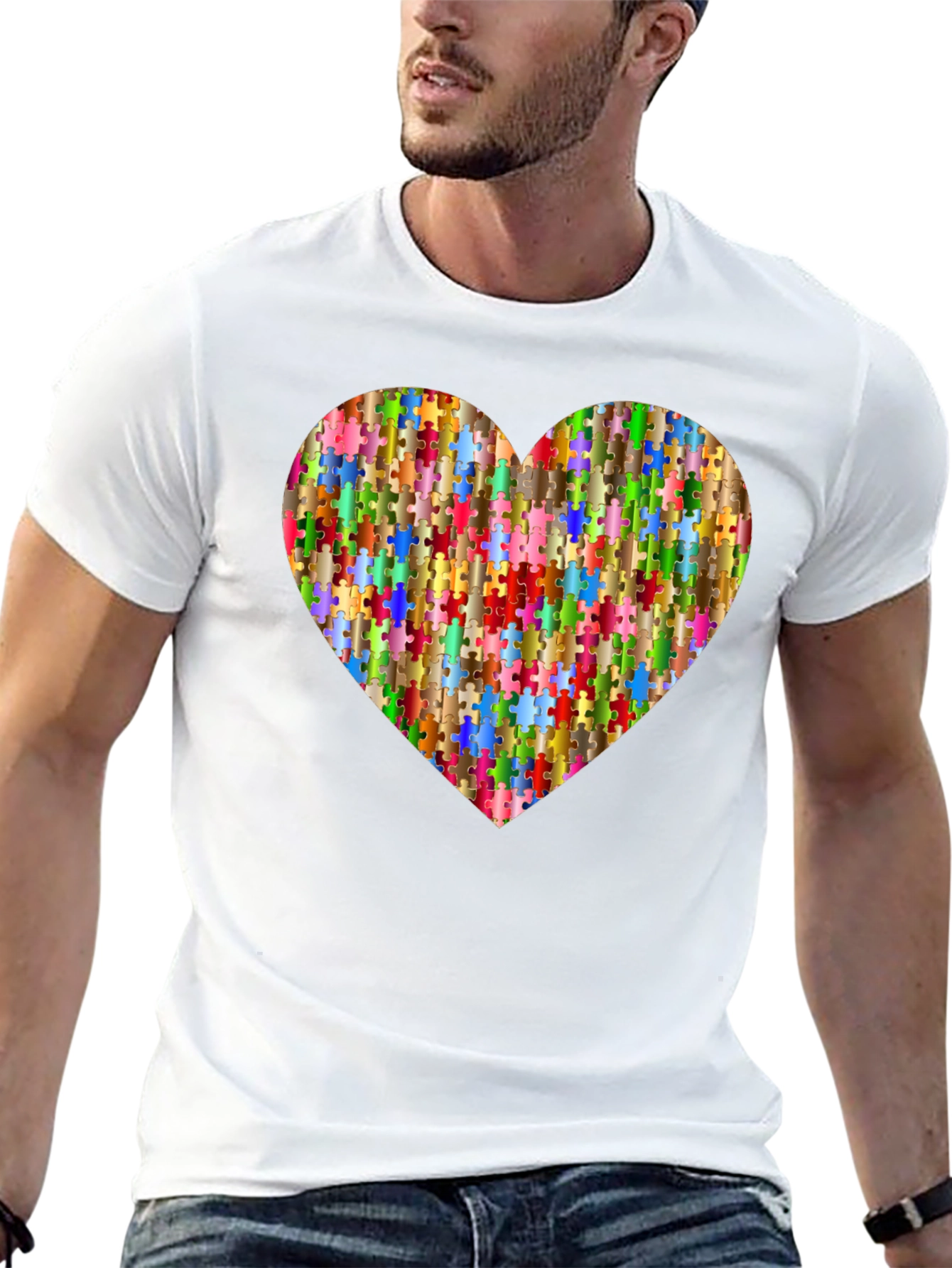 Puzzle Piece Heart Graphic Tee