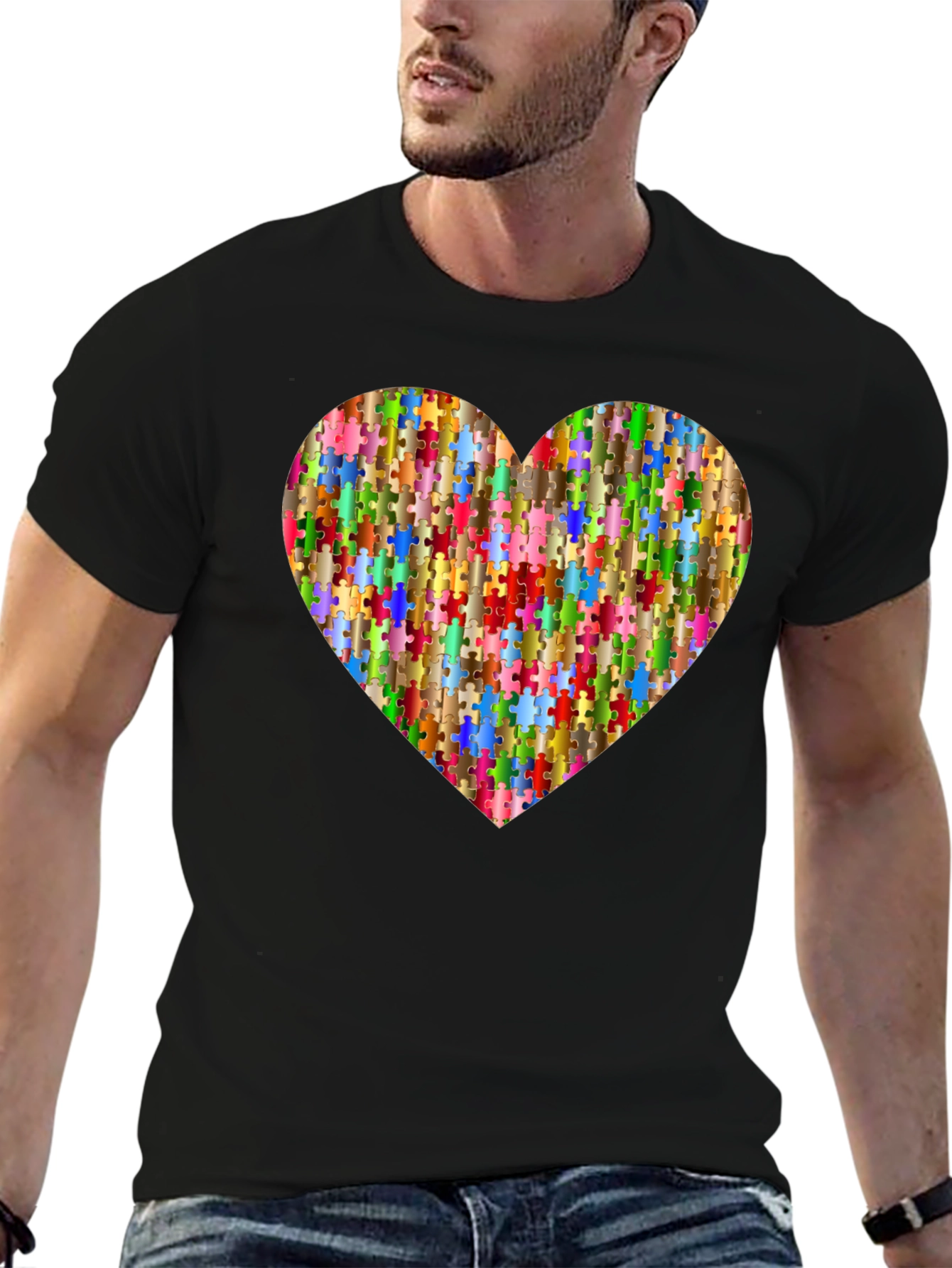 Puzzle Piece Heart Graphic Tee